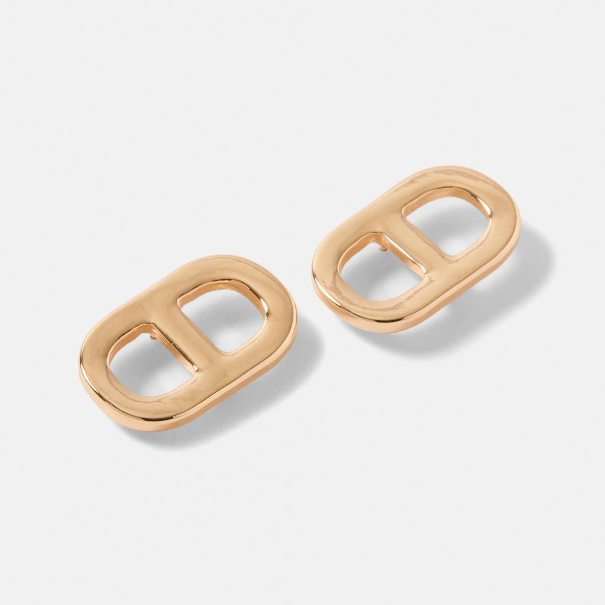 2 Interlink Stud Earrings GOLD, 2 of 5