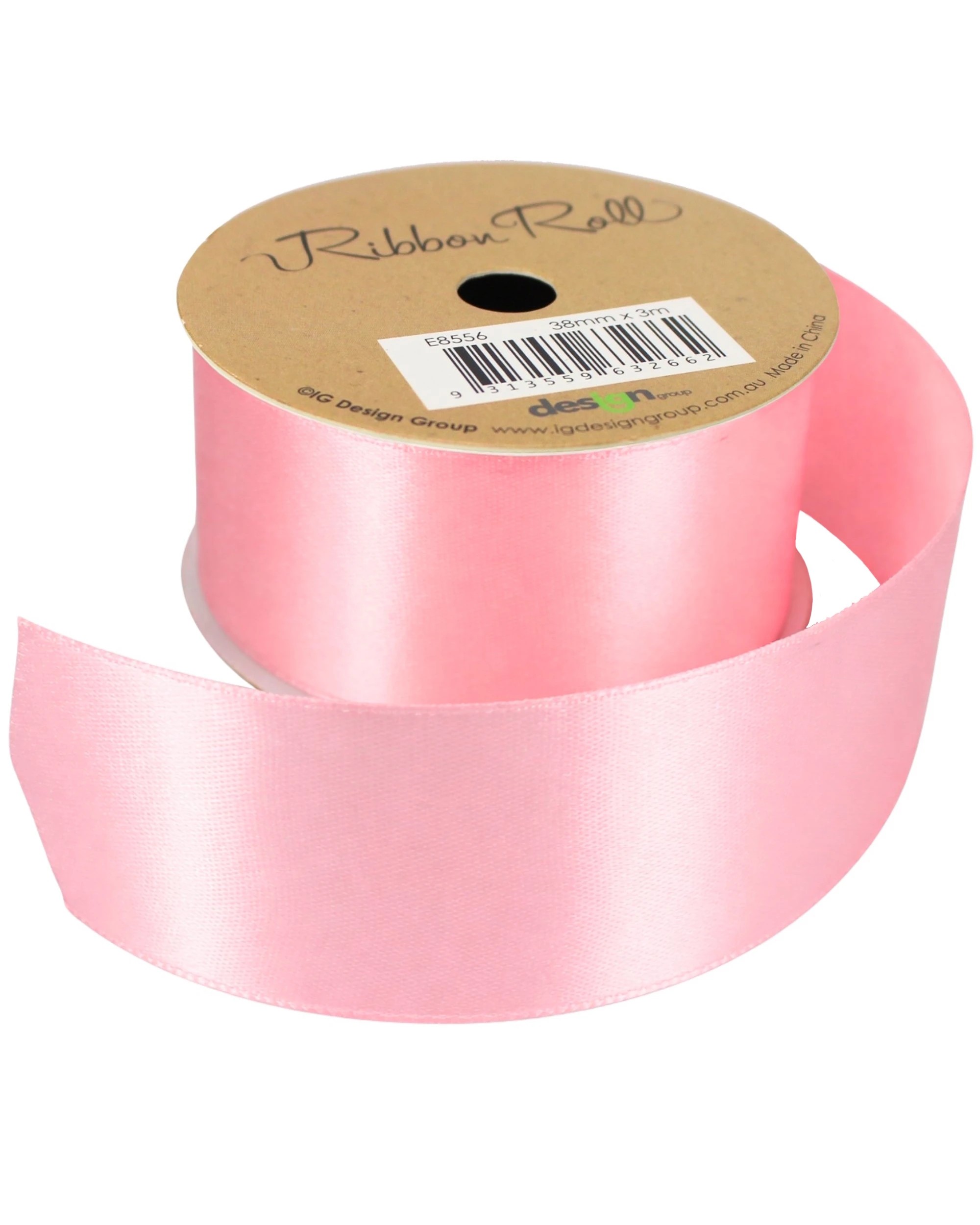 1 Artwrap Light Satin Ribbon Roll 38mm x 3m - Pink, 1 of 2