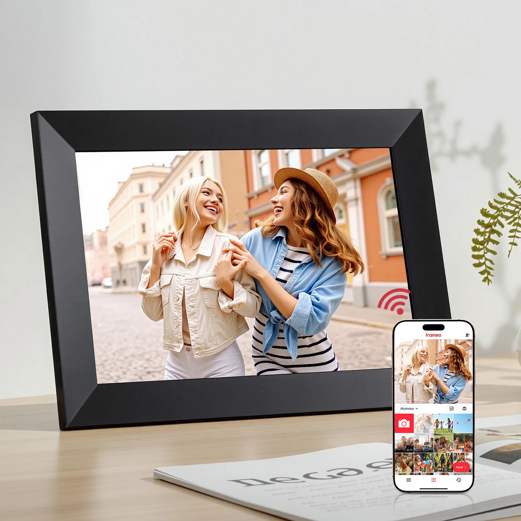 10 Artiss Digital Photo Frame 10.1 Inch WIFI Touch-Screen Picture Video Player - Black, 10 of 10
