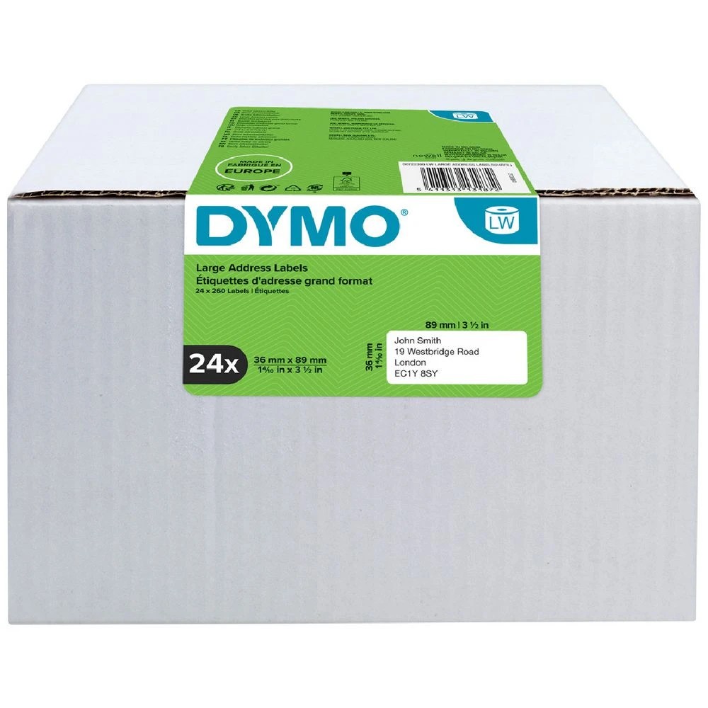 1 DYMO LabelWriter Address Labels 36 x 89mm 24 Roll Pack, 1 of 4