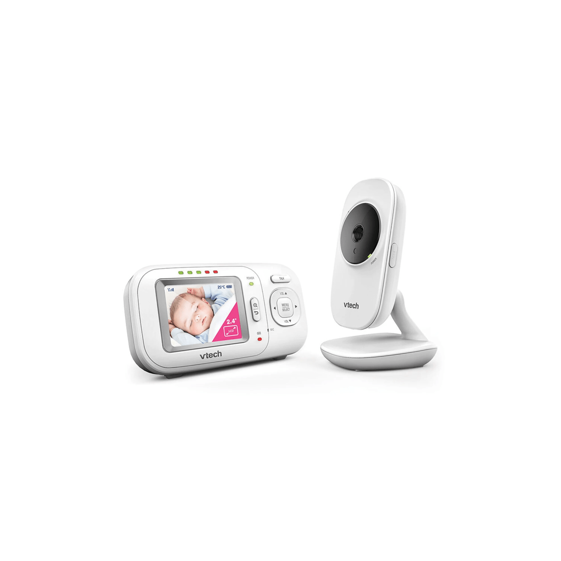 1 Vtech 2.4 Inch Lcd Video Audio Baby Monitor With Night Vision And Wall Mountable Design
 - White, 1 of 4