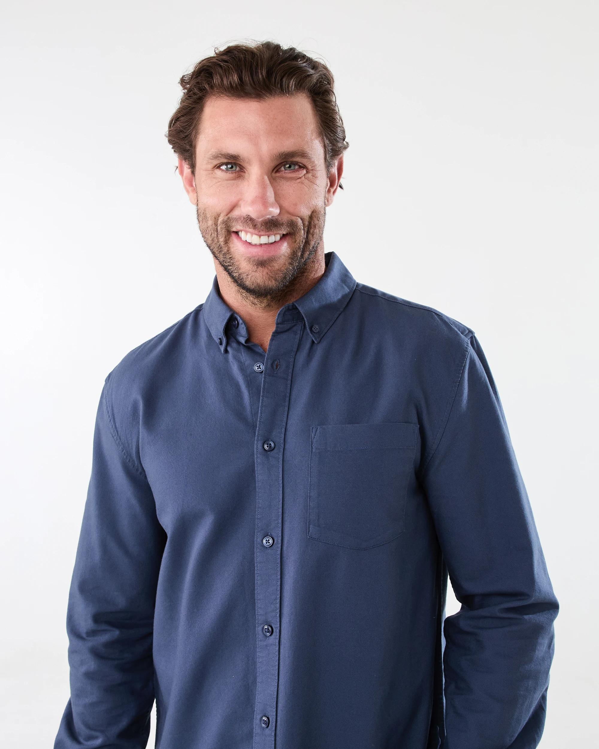 4 Long Sleeve Oxford Shirt Blu Night, 4 of 8