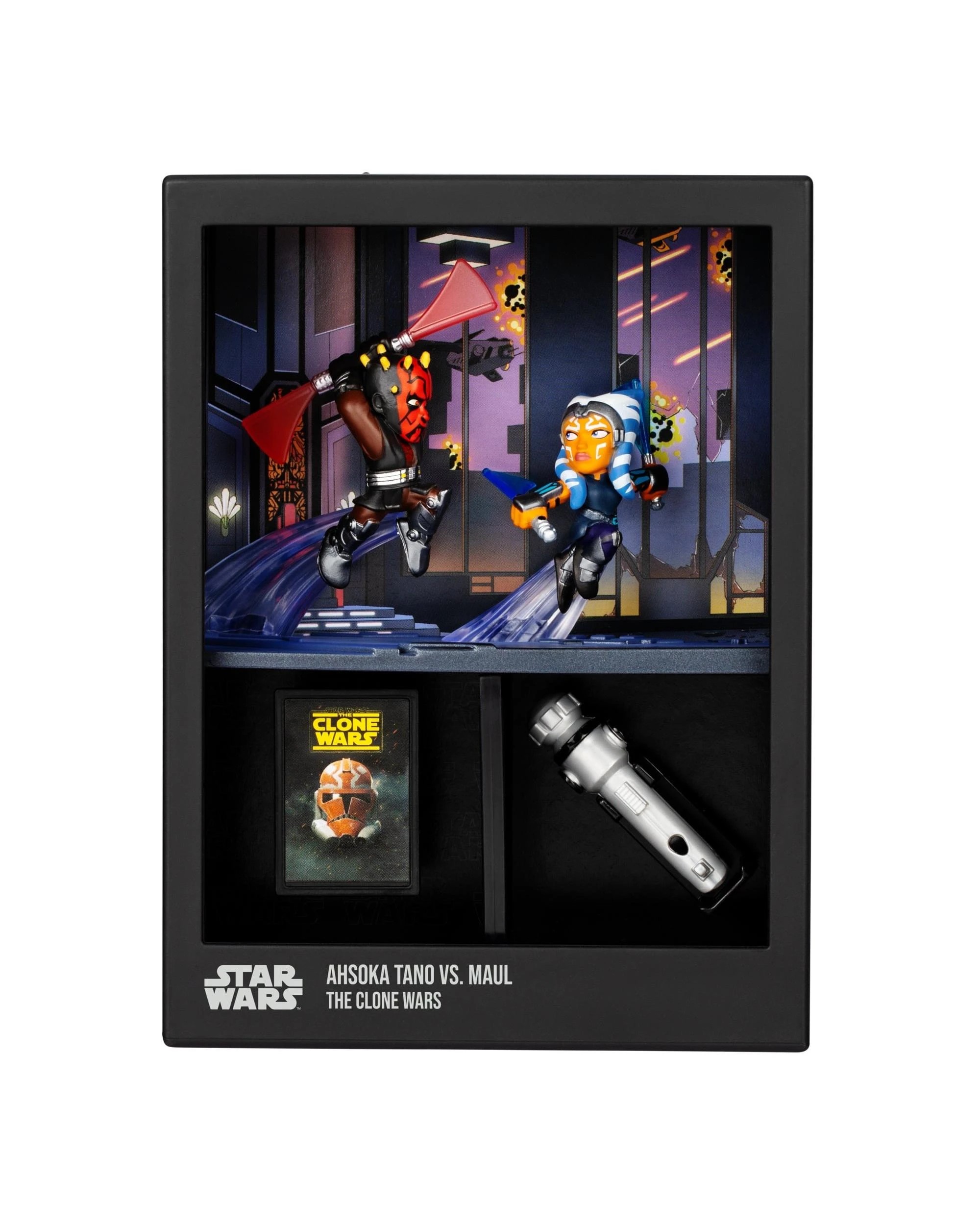 2 Fandrop Star Wars SW02 Ahsoka Tano vs Darth Maul 2 Figure Diorama, 2 of 7