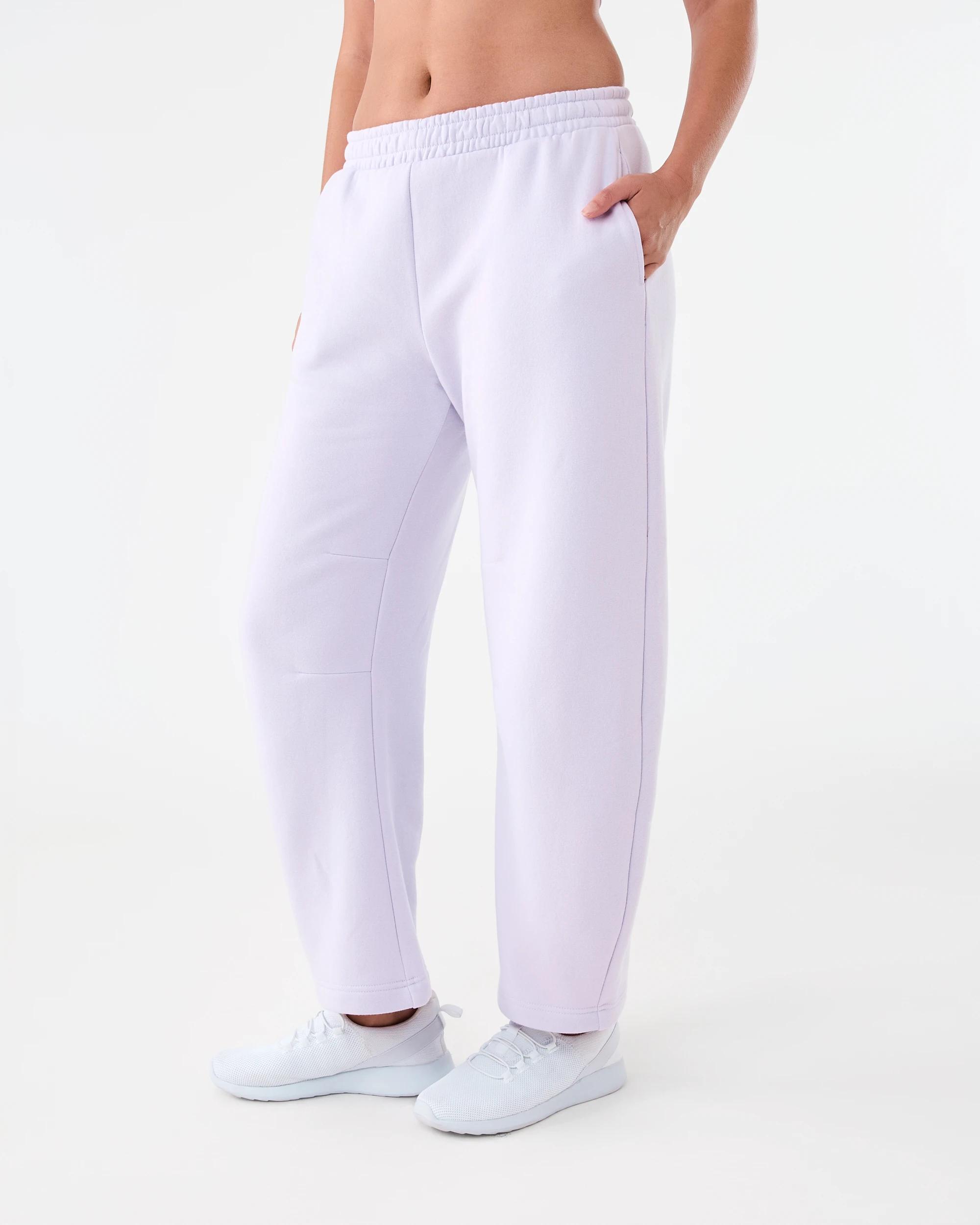 2 Active Womens Barrel Leg Fleece Trackpants Mist Lilac, 2 of 7