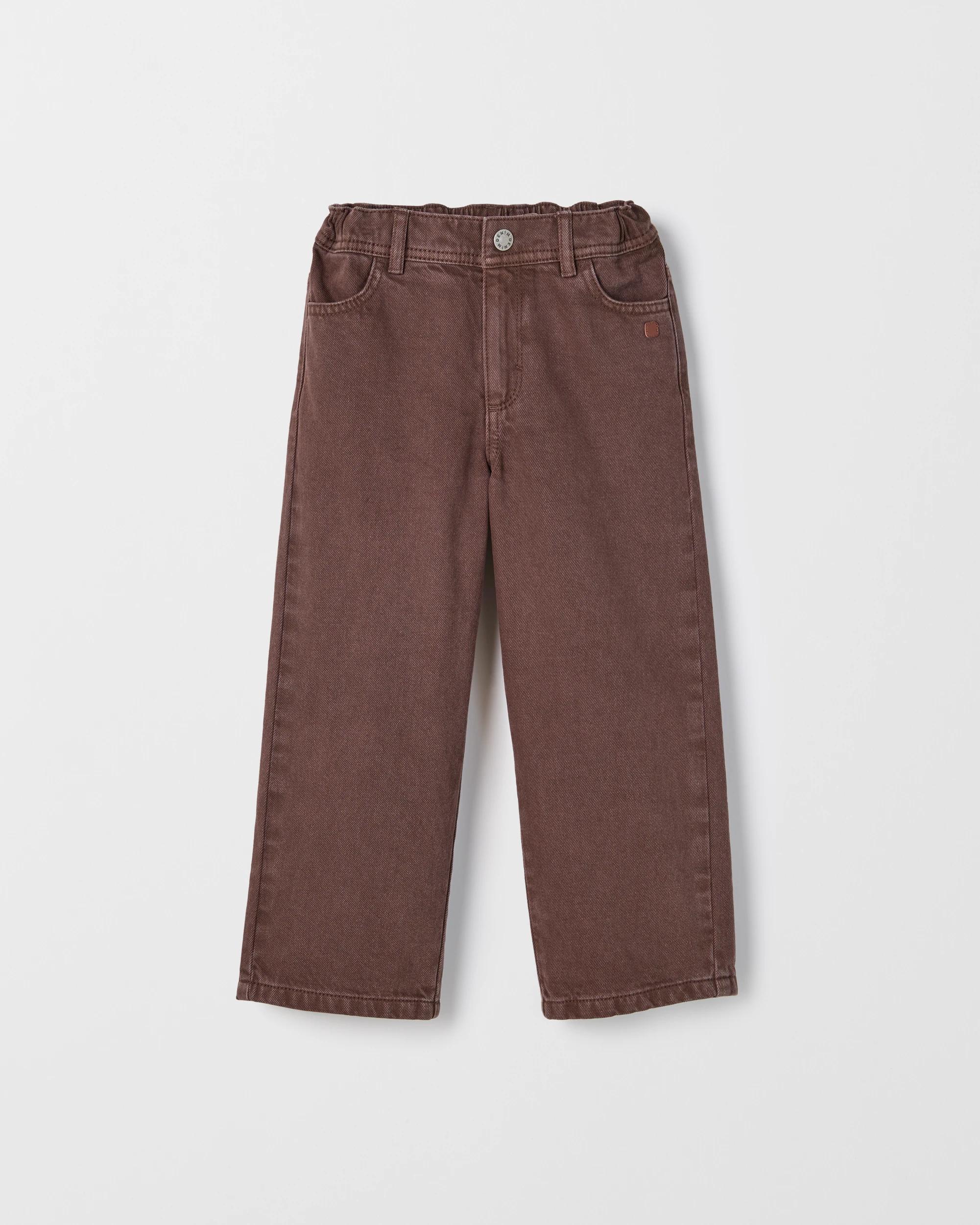 1 Target Kids Wide Leg Denim Jeans BROWN, 1 of 1