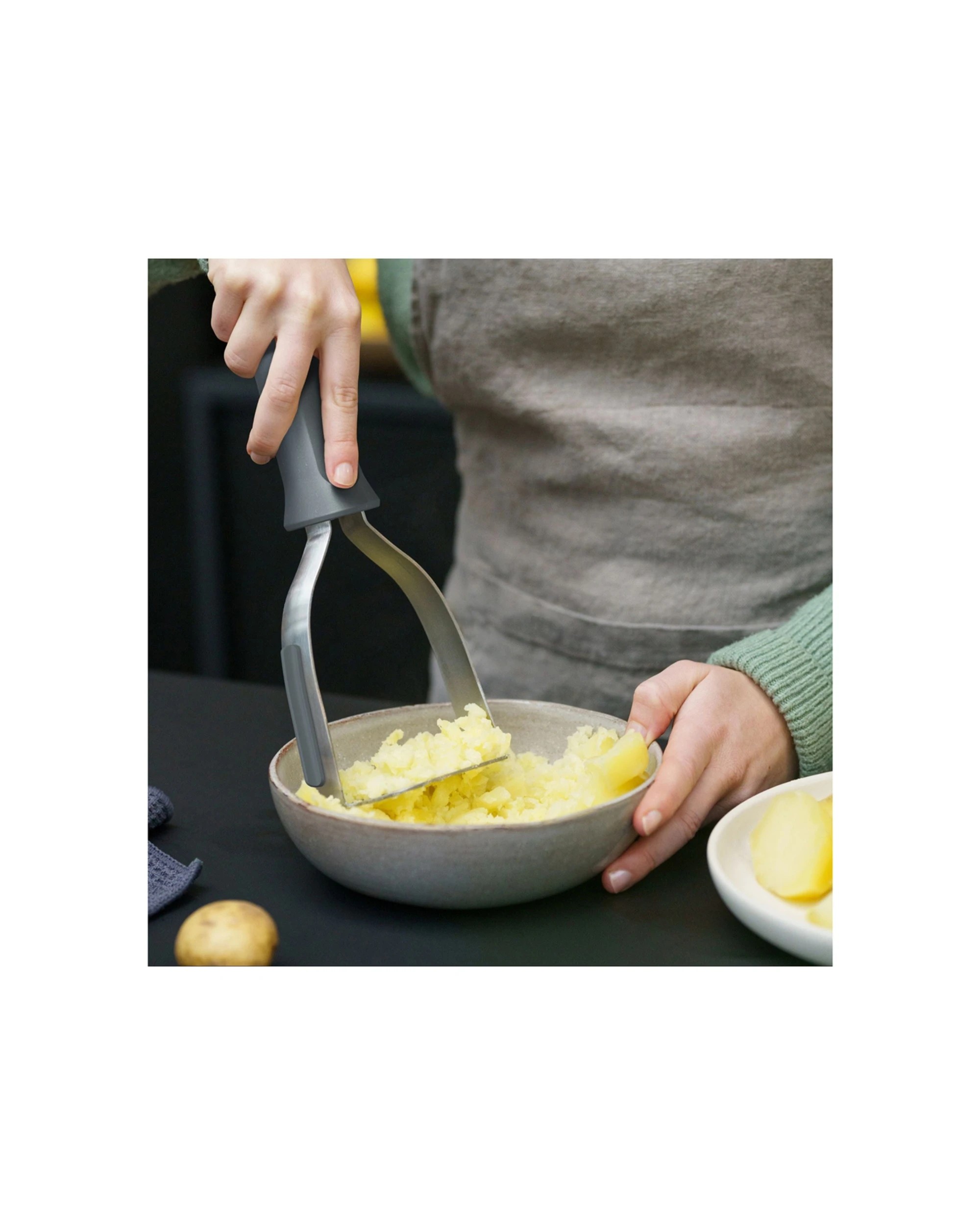 2 Zyliss Eco Handle Stainless Steel Potato Masher, Ergonomic Silver - Silver, 2 of 5