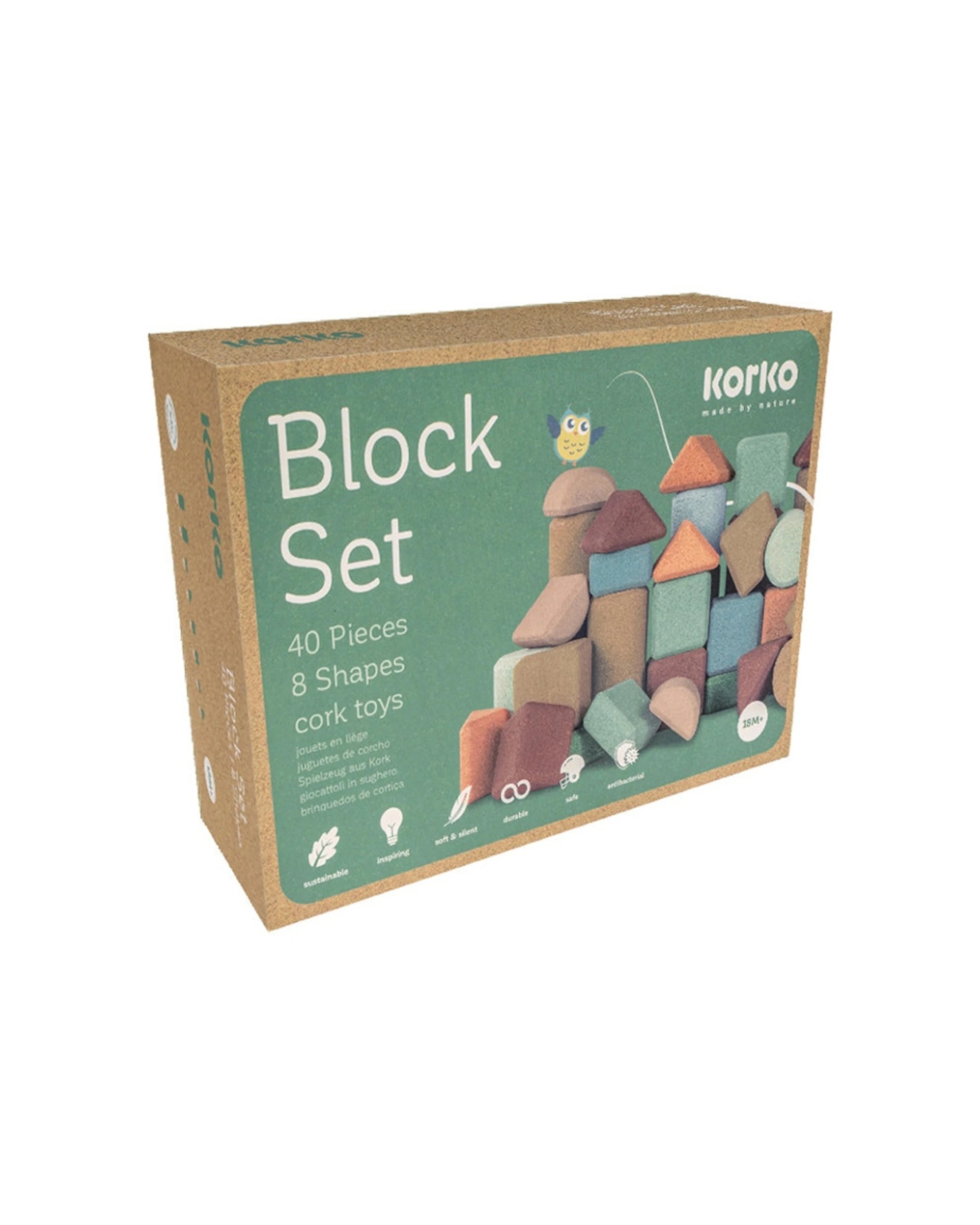 2 Korko 40pc Tall Architects Cork Building Blocks Vibrant Colours - Multi, 2 of 7