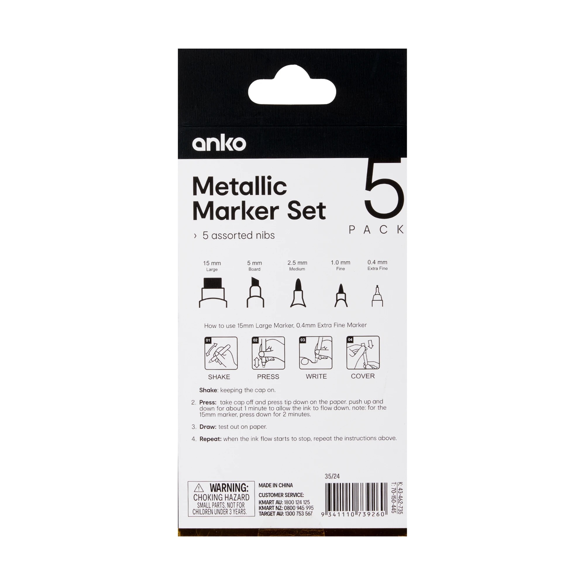4 5 Pack Metallic Marker Set, 4 of 4