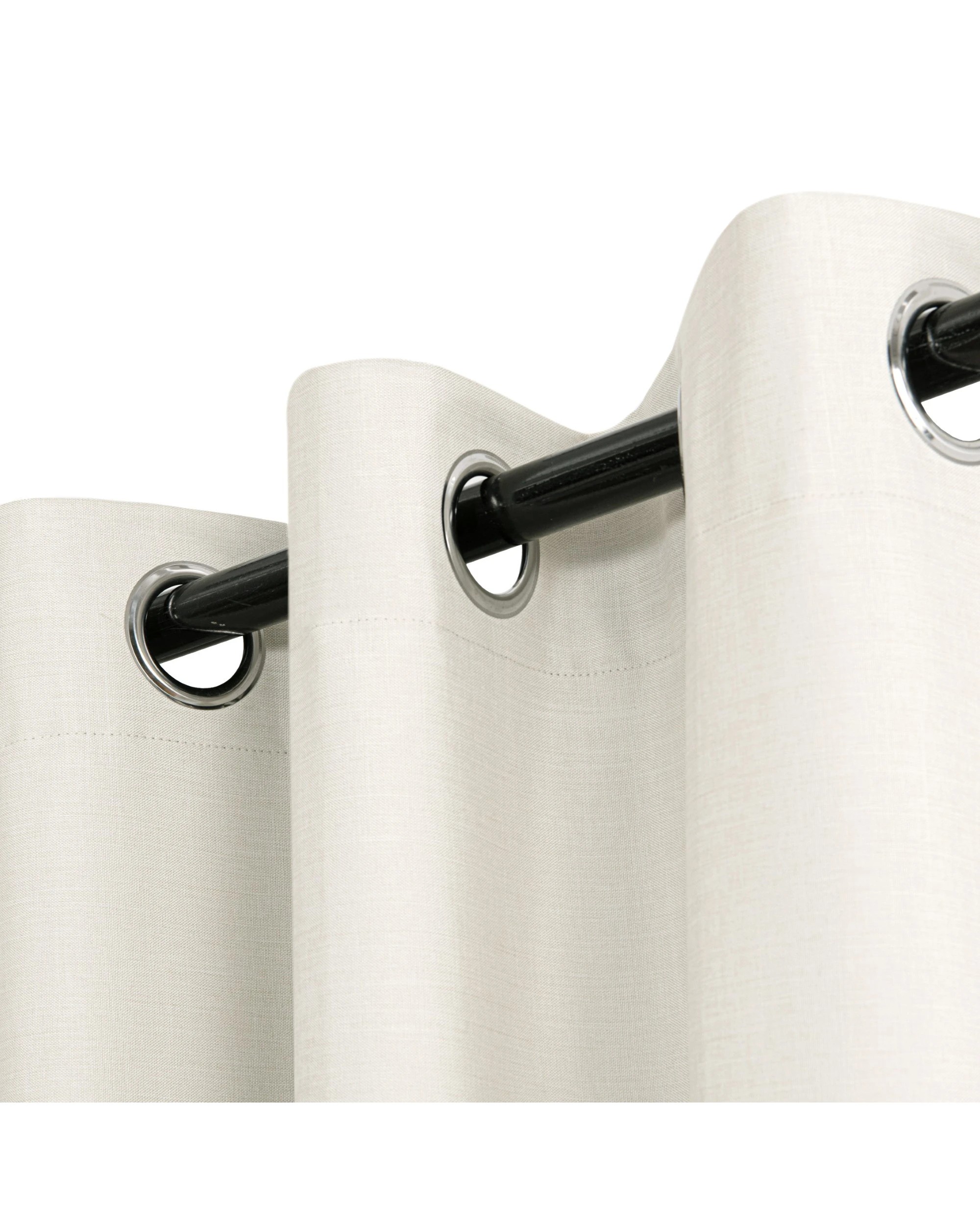 2 Sherwood Faux Linen 100% Blockout Eyelet Curtain Pair 180x223cm - Oatmeal, 2 of 5