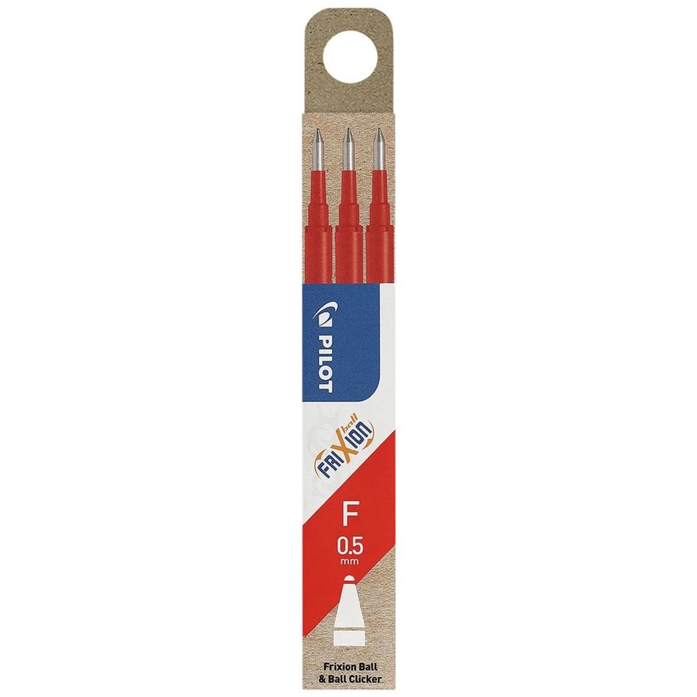 1 PILOT Frixion Erasable Gel Ink Refill 0.5mm Red 3 Pack, 1 of 3