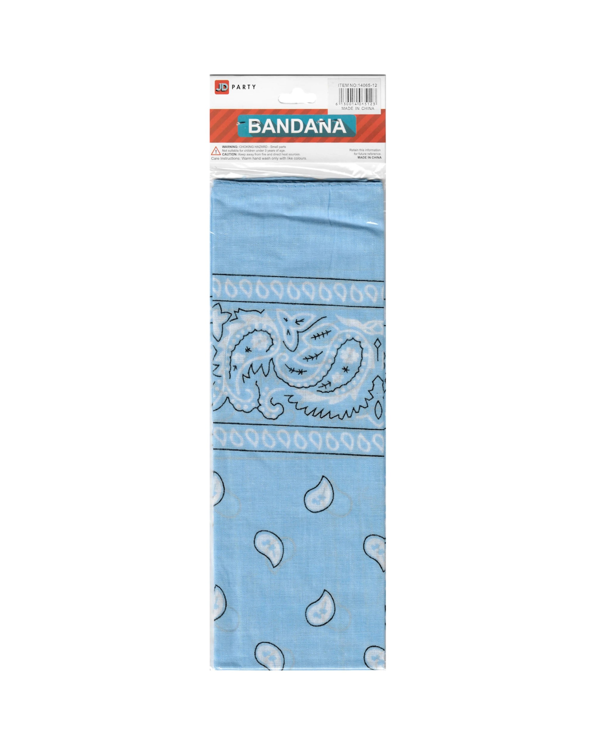 3 JD Party Light Paisley Bandana - Blue, 3 of 3
