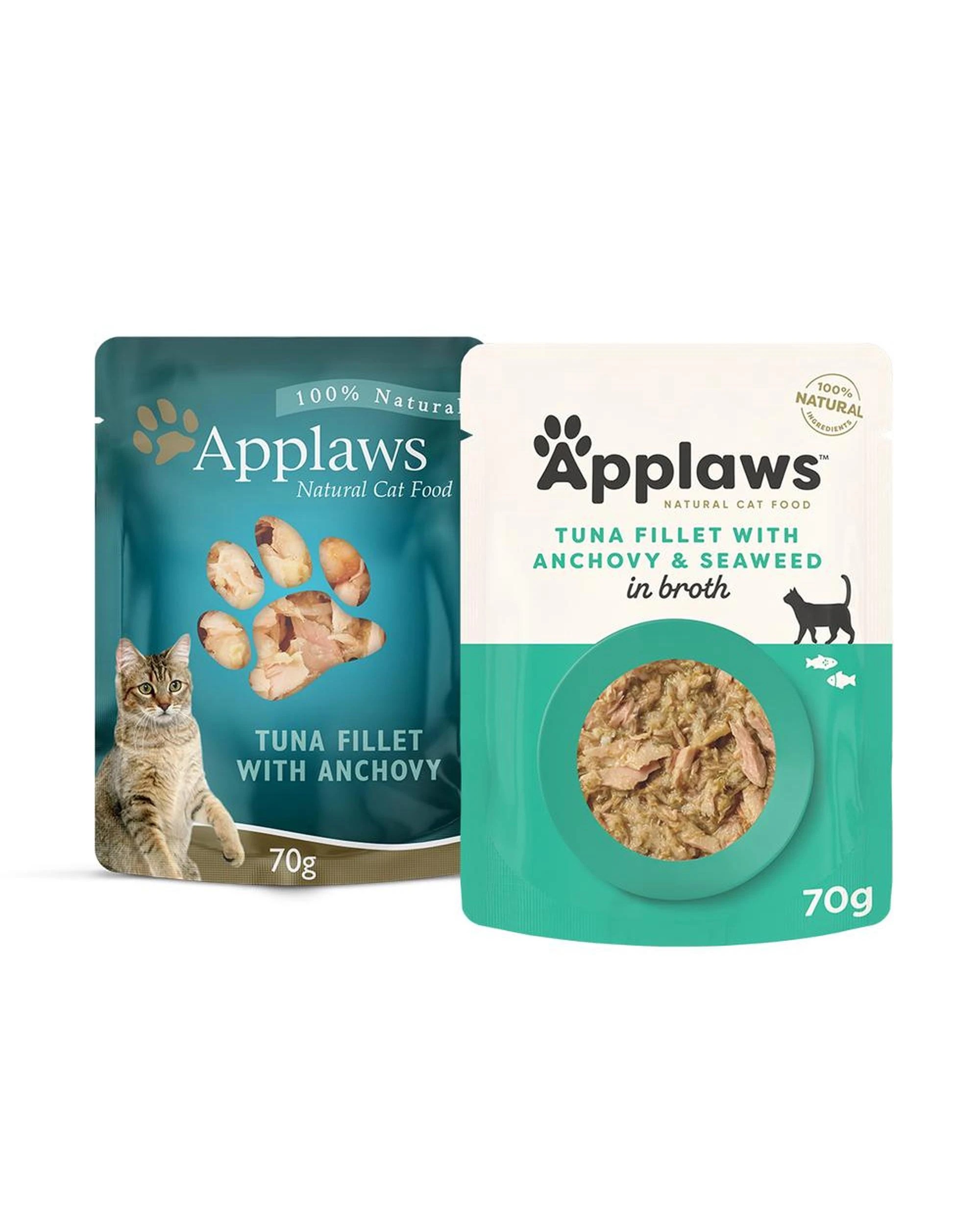 2 Applaws Natural Cat Food Tuna With Anchovy & Seaweed Pouch 70g 16 Pack, 2 of 2