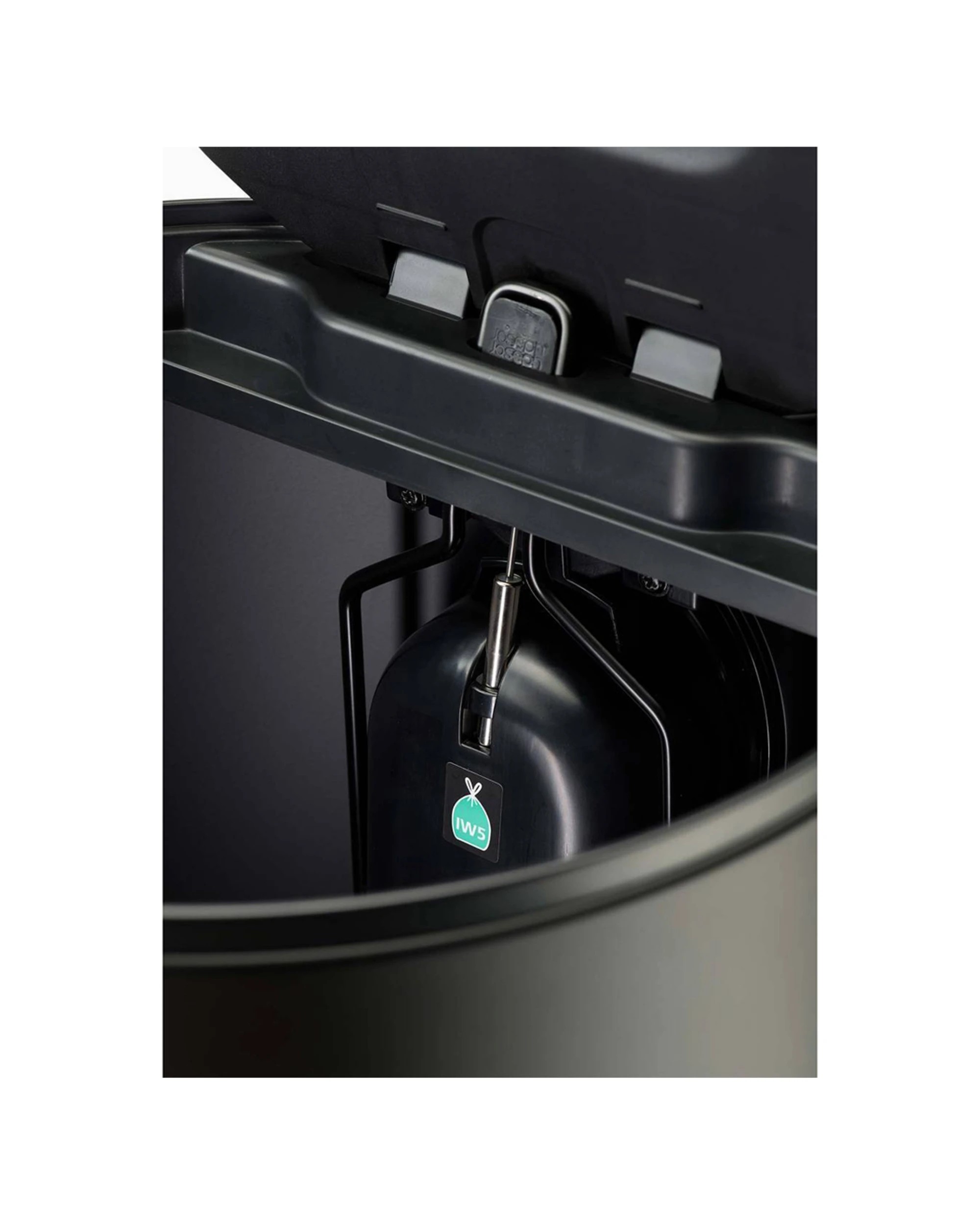 3 Joseph Joseph Arc 30L Pedal Bin Carbon Steel Soft Close Odour Control - Black, 3 of 7