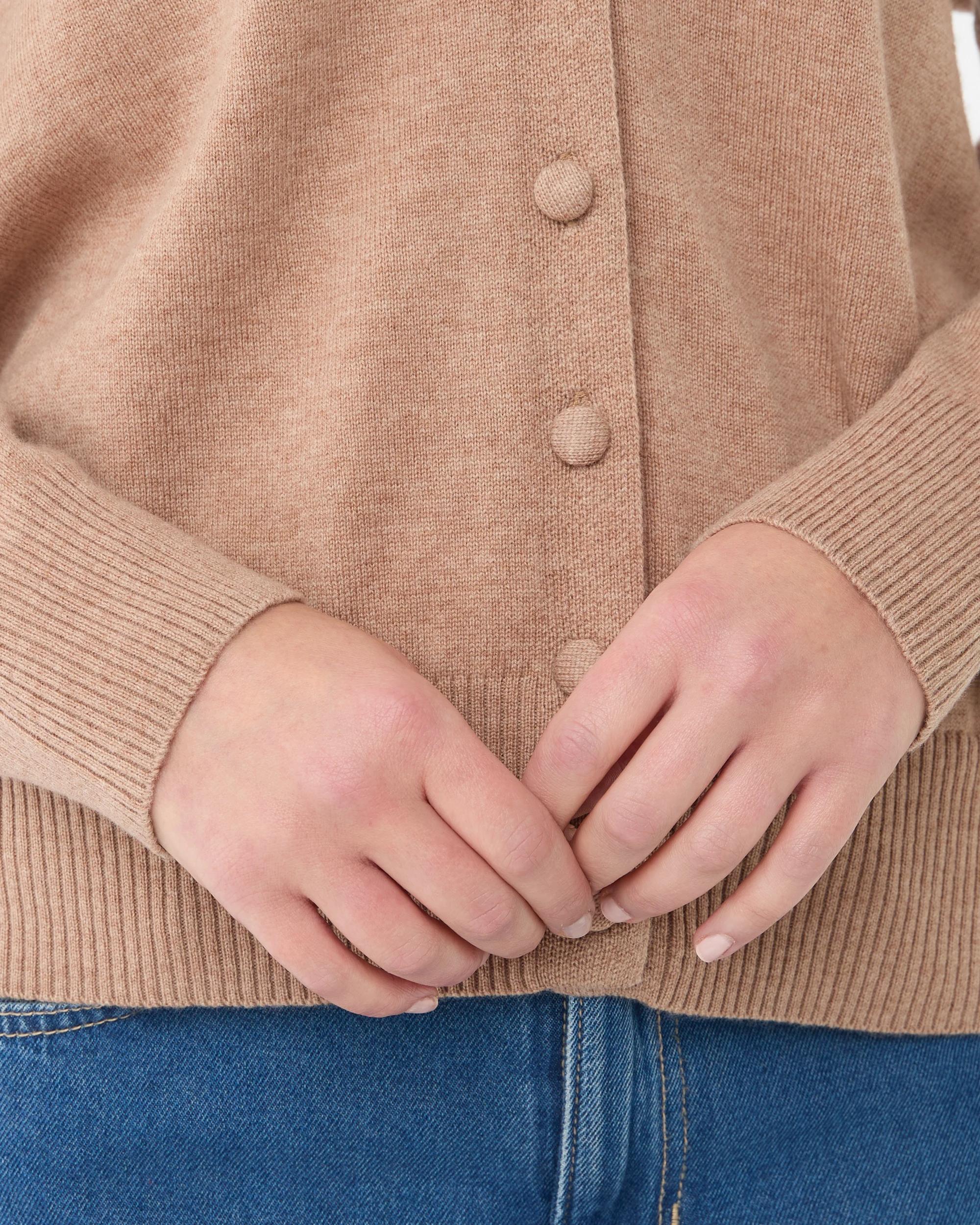 7 Merino Wool Cardigan Nat Taupe, 7 of 7