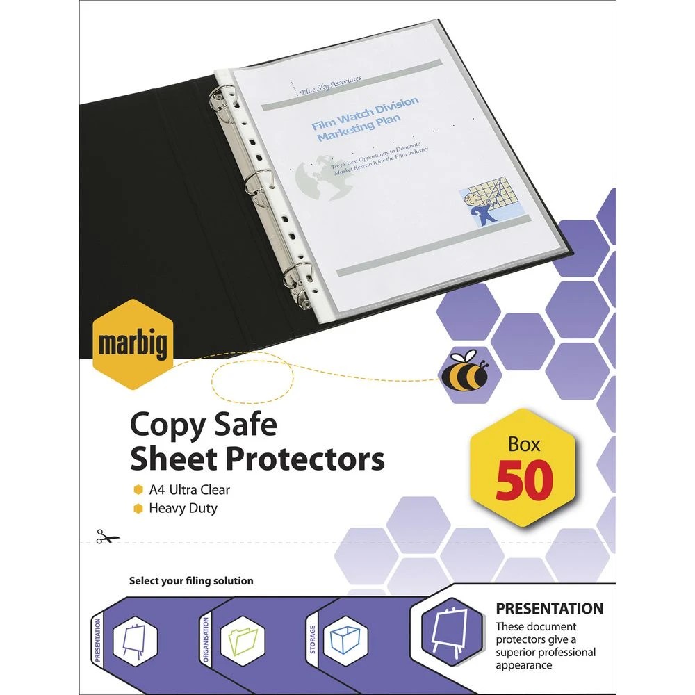 3 Marbig A4 Heavy Weight Sheet Protector 50 Pack, 3 of 3