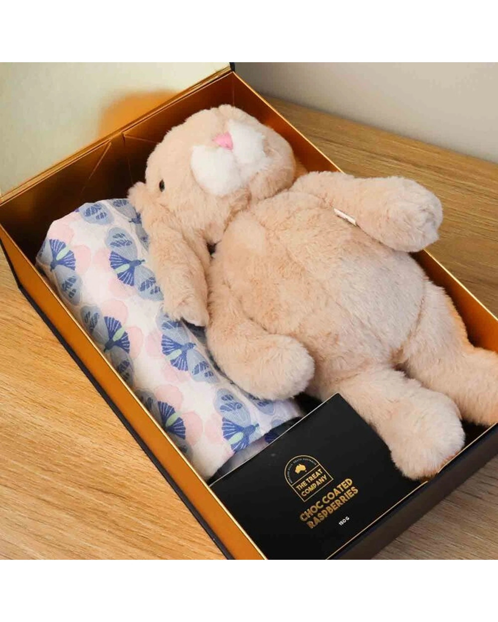 3 Edible Blooms Baby Hamper Girl Gift Set Plush Bunny Swaddle Chocolate Treats - Multi, 3 of 5