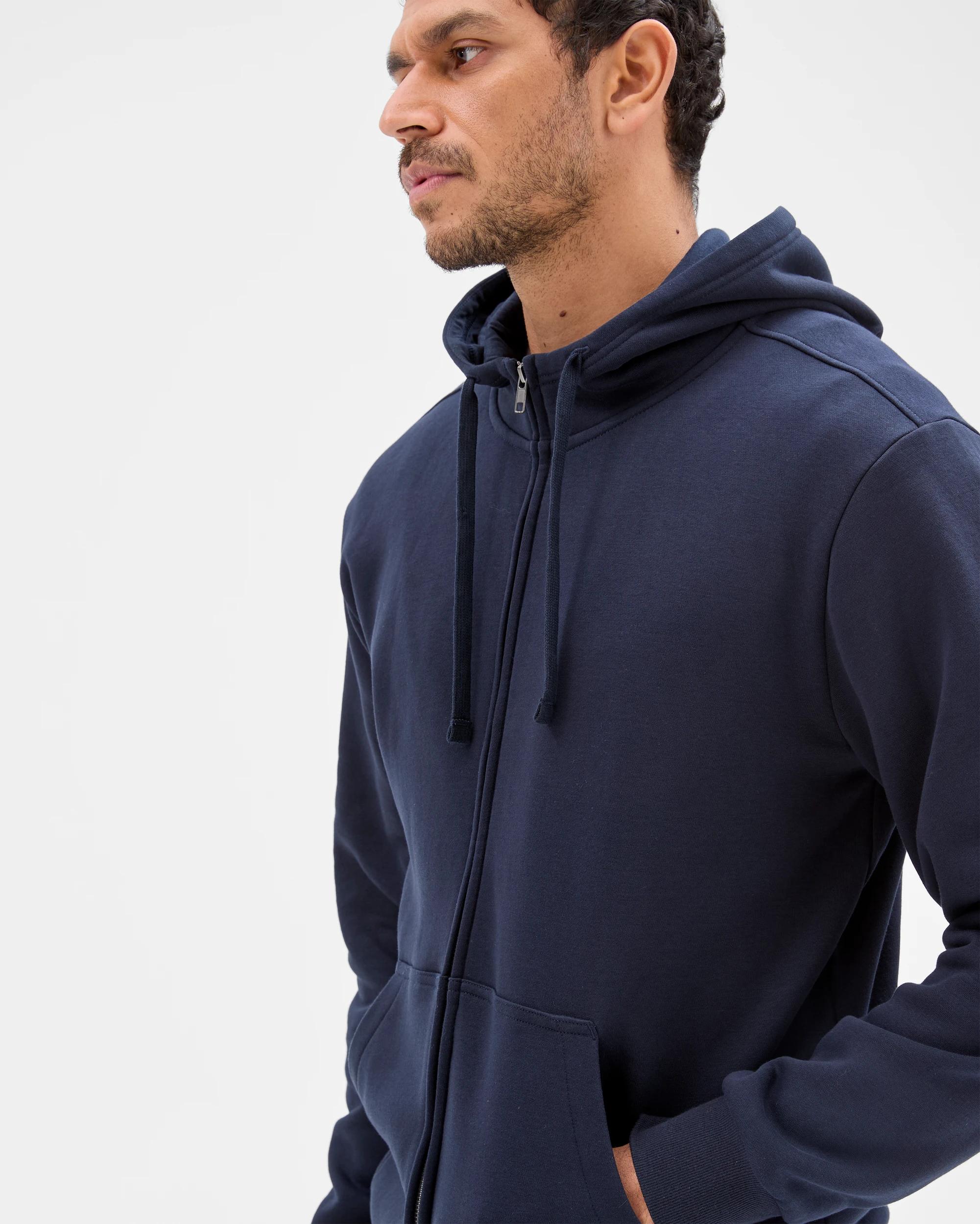 6 Target Man Australian Cotton Blend Zip Thru Hoodie NAVY, 6 of 8