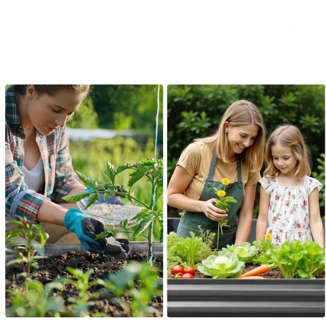 5 Green Fingers 2x Garden Bed 120x90cm Planter Box Raised Container Galvanised Herb - Grey, 5 of 6
