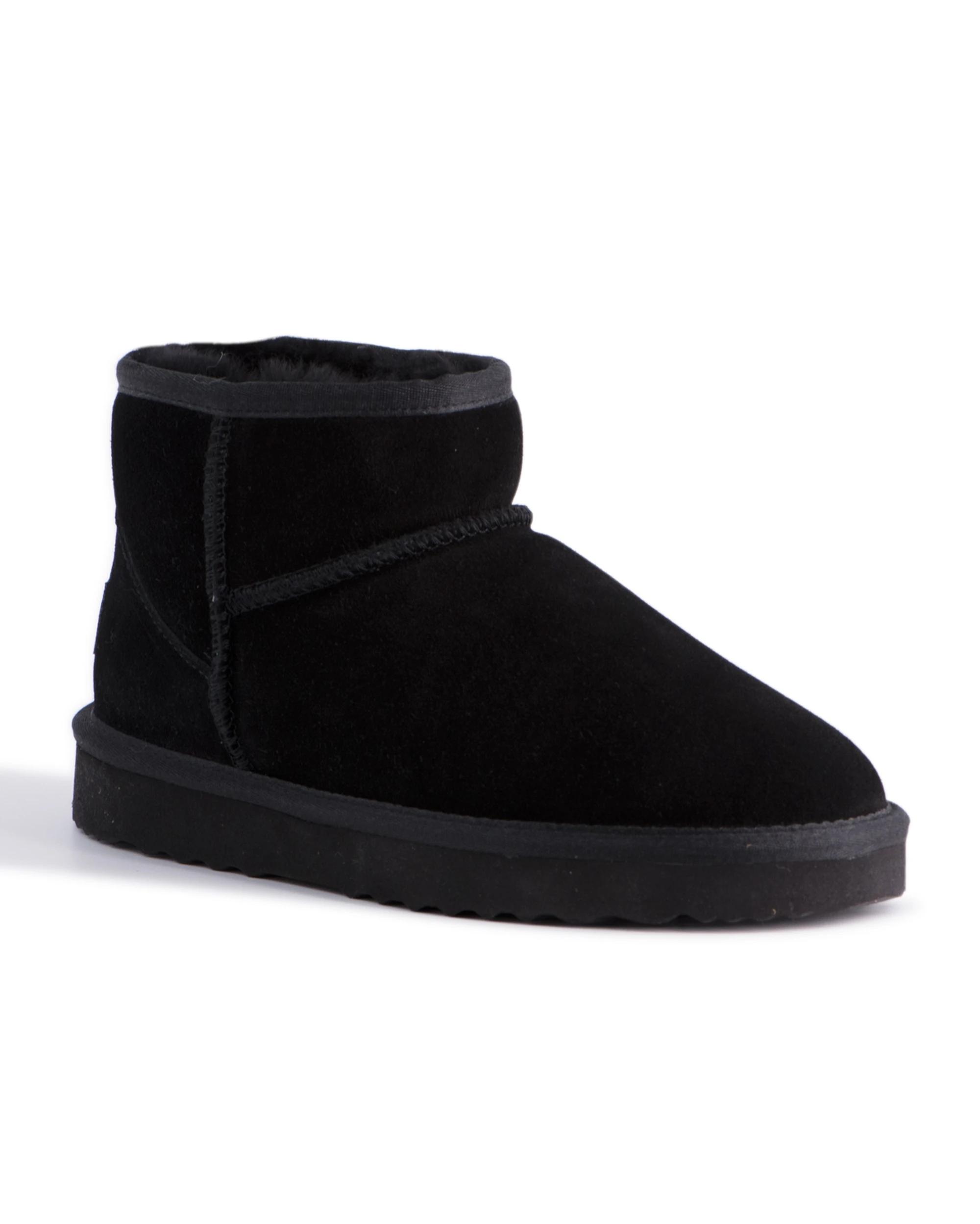 1 AUS WOOLI UGG Short Sheepskin Ankle Boots BLACK, 1 of 7