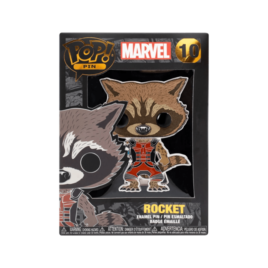 2 POP Pop Enamel Pin Marvel Guardians Rocket Raccoon 10cm Collector Item - Multi, 2 of 3