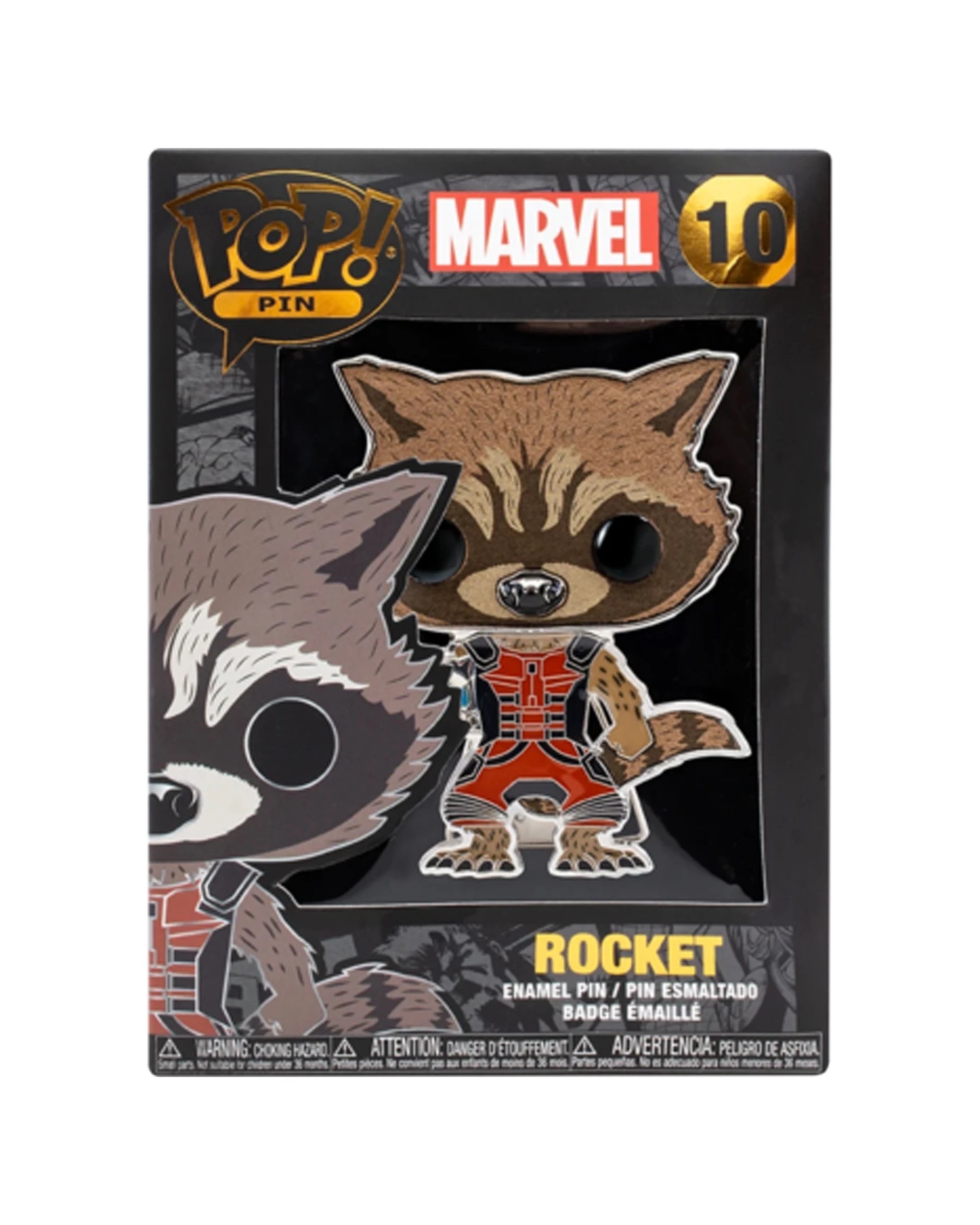 2 POP Pop Enamel Pin Marvel Guardians Rocket Raccoon 10cm Collector Item - Multi, 2 of 3
