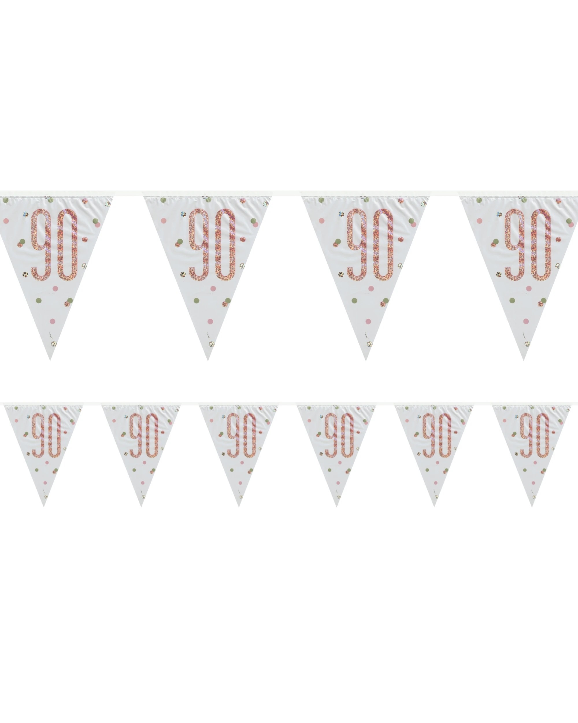 1 Unique Rose Prismatic 90th Birthday Flag Banner 2.74m - Gold, 1 of 3