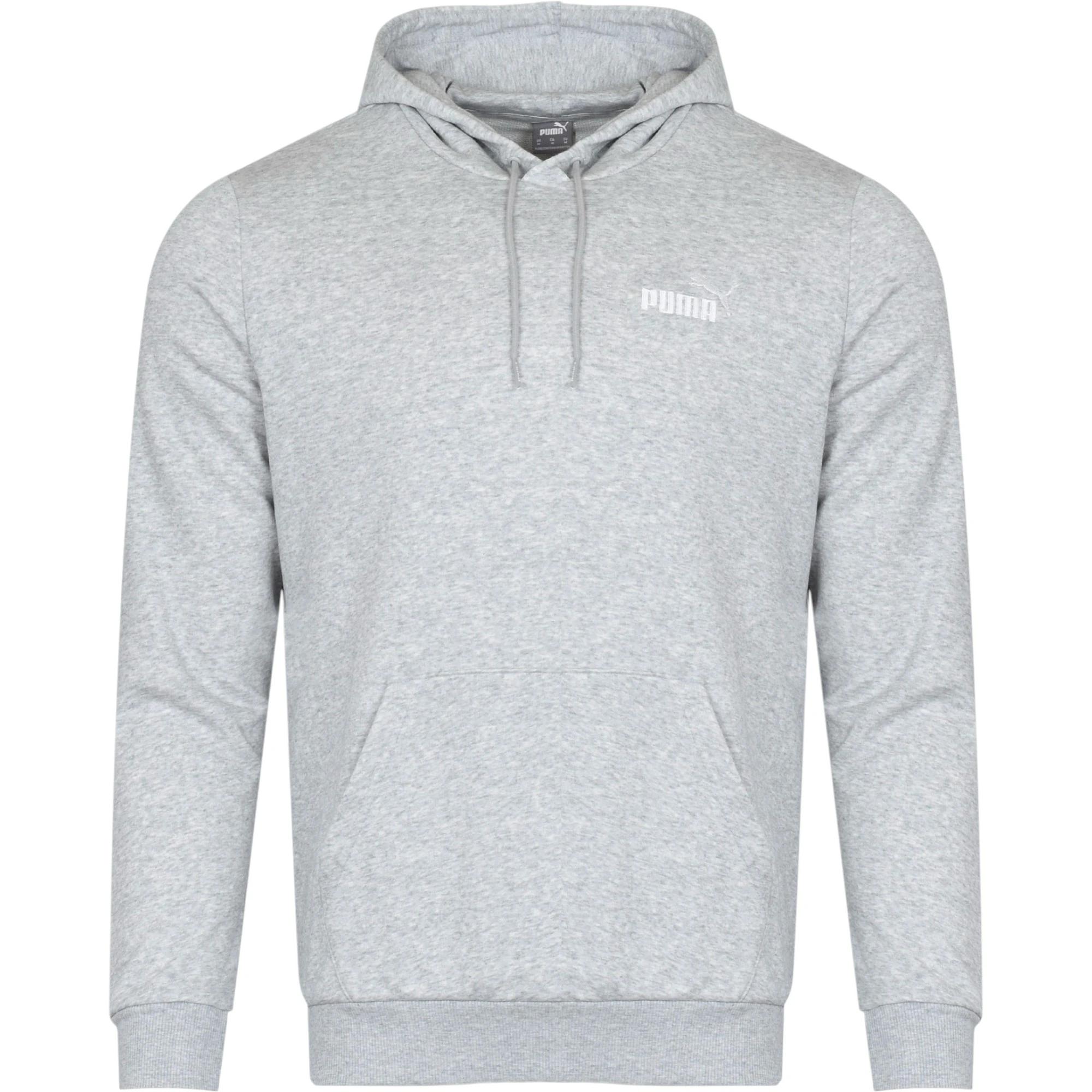 4 Puma Mens Essentials Small Logo Hoodie Light Grey Heather Grey, 4 of 9