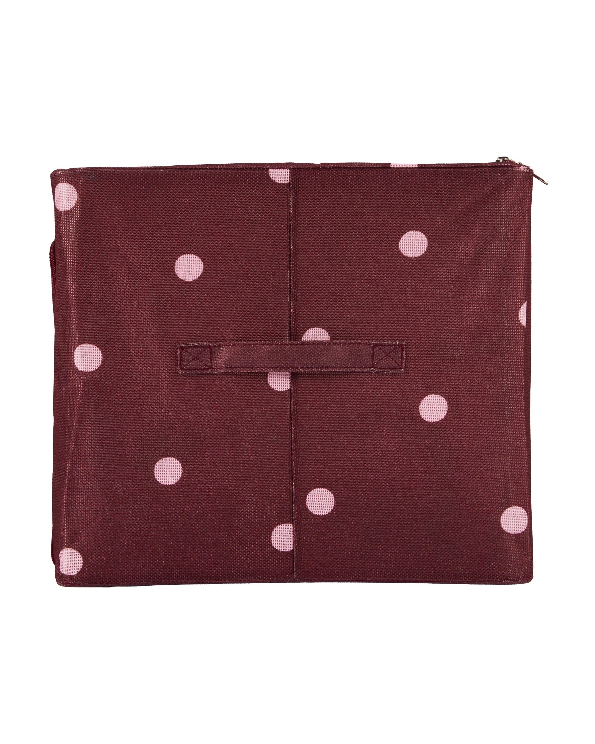 3 Linen Look Collapsible Box with Window - Large, Polka Dot, 3 of 8