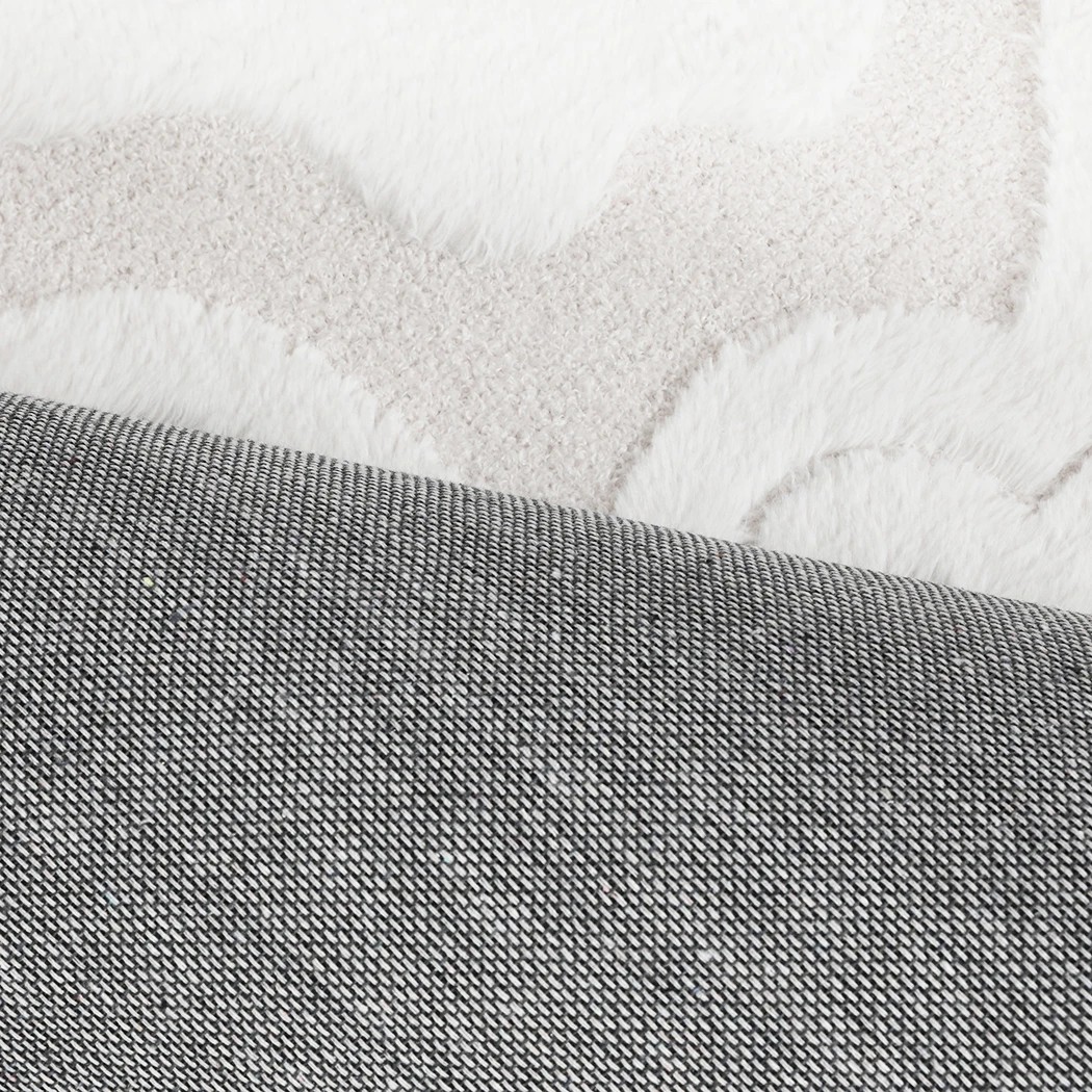 4 Marlow Machine Washable Floor Rug High-Low Textured Cream, 4 of 8