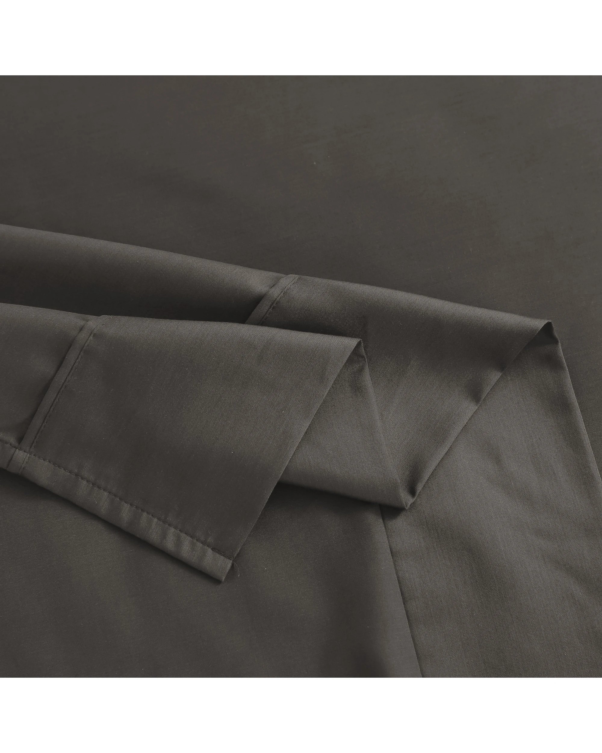 5 Serene 400TC Bamboo Cotton Sateen Sheet Set - Single Bed - Charcoal, 5 of 6