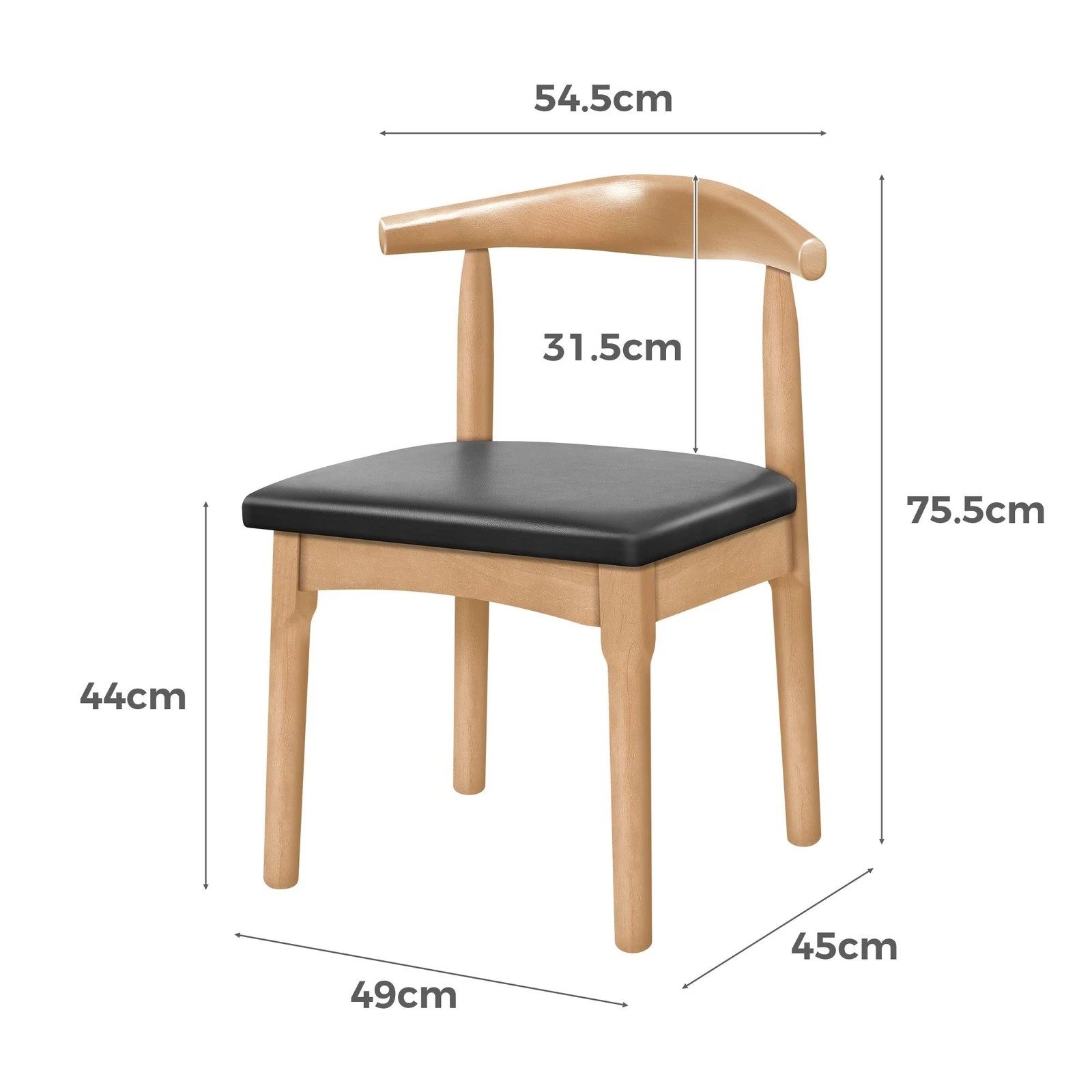 7 Alfordson 1x Dining Chair Kitchen Lounge Cafe Retro Wood PU Leather Seat - Oak, 7 of 9