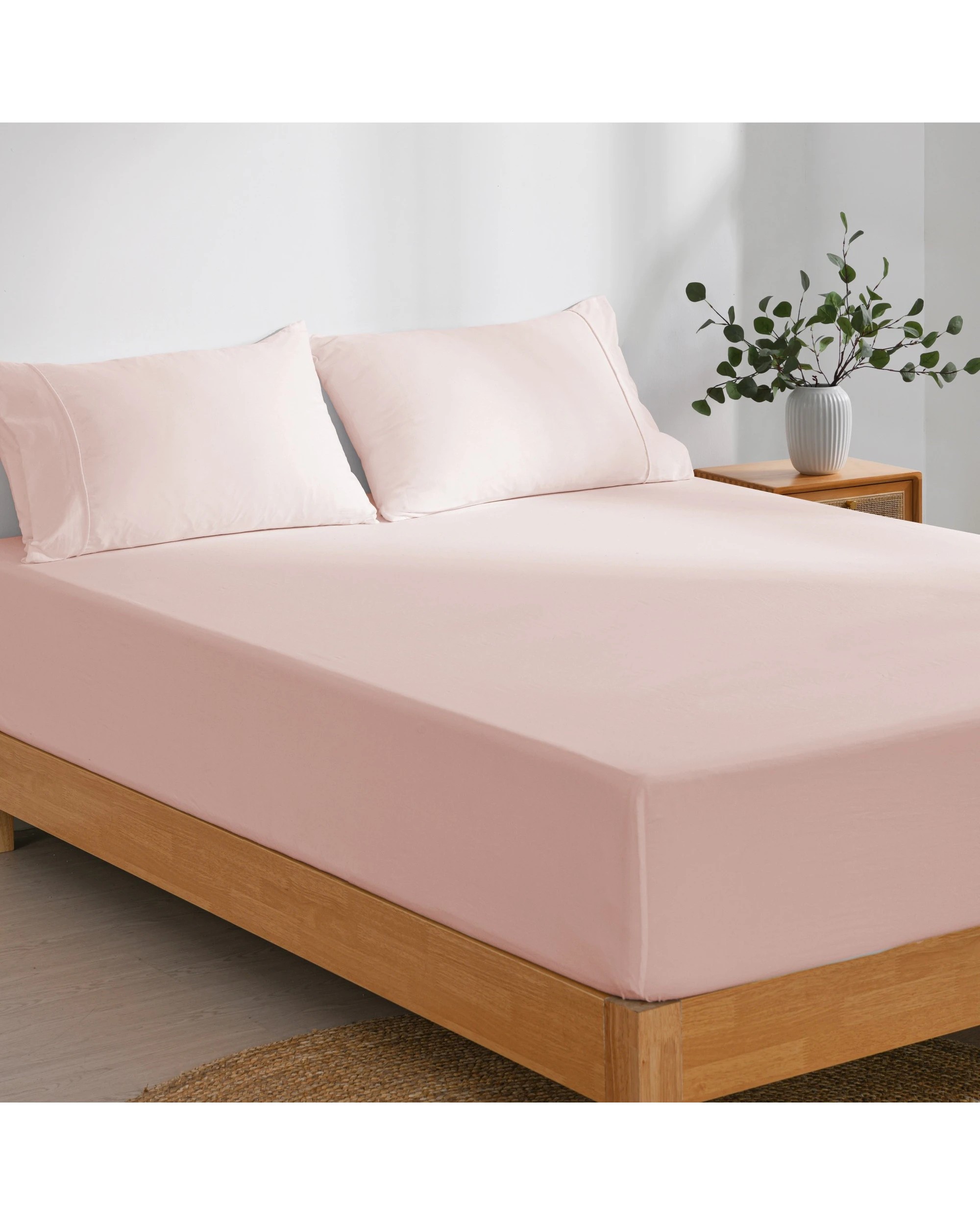 2 Dreamaker Superfine Washed Microfibre Combo Fitted Sheet Set - Single Bed - Blush Pink, 2 of 10