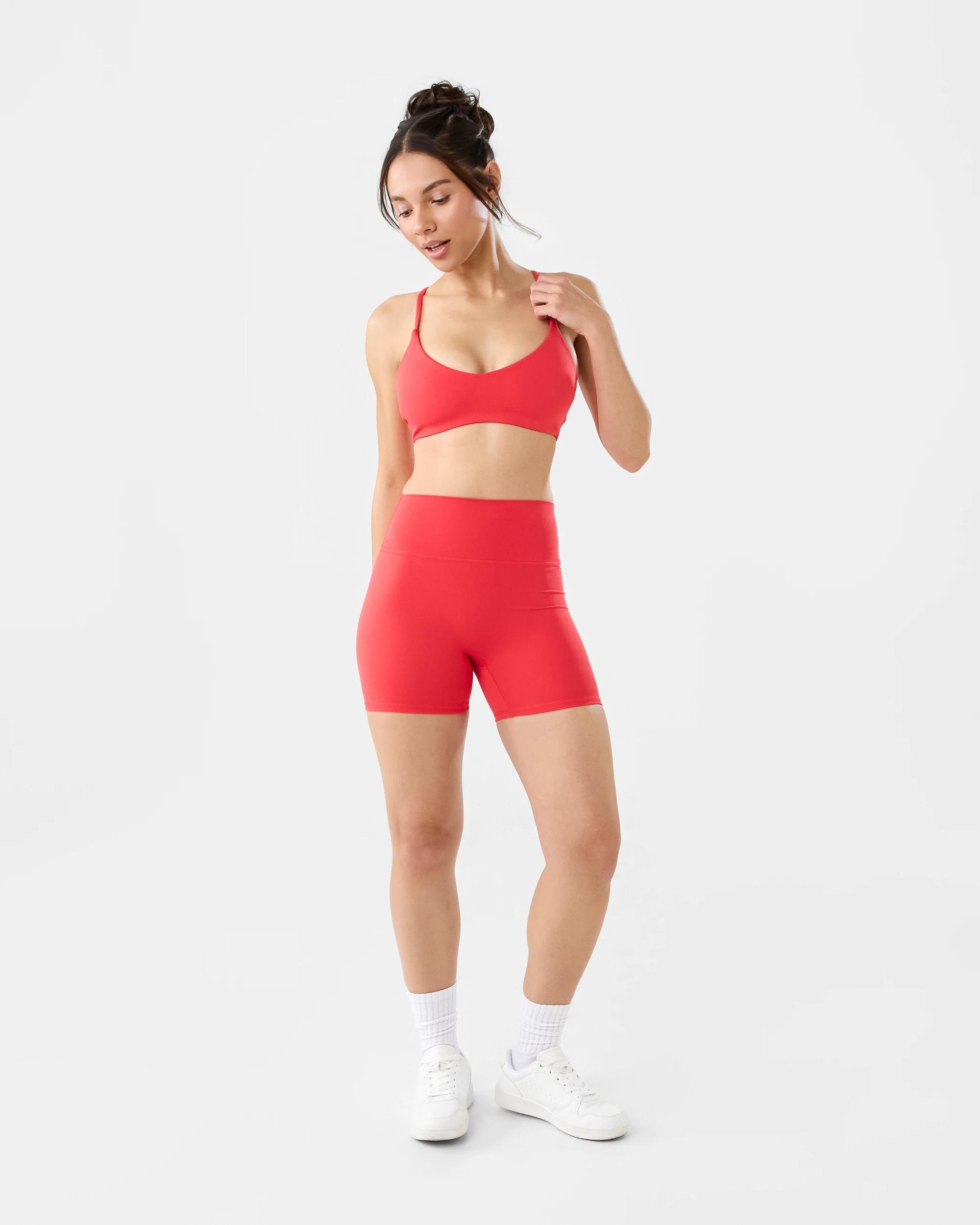 2 Active Womens Cloudform Scrunch Bike Shorts Tomato, 2 of 6