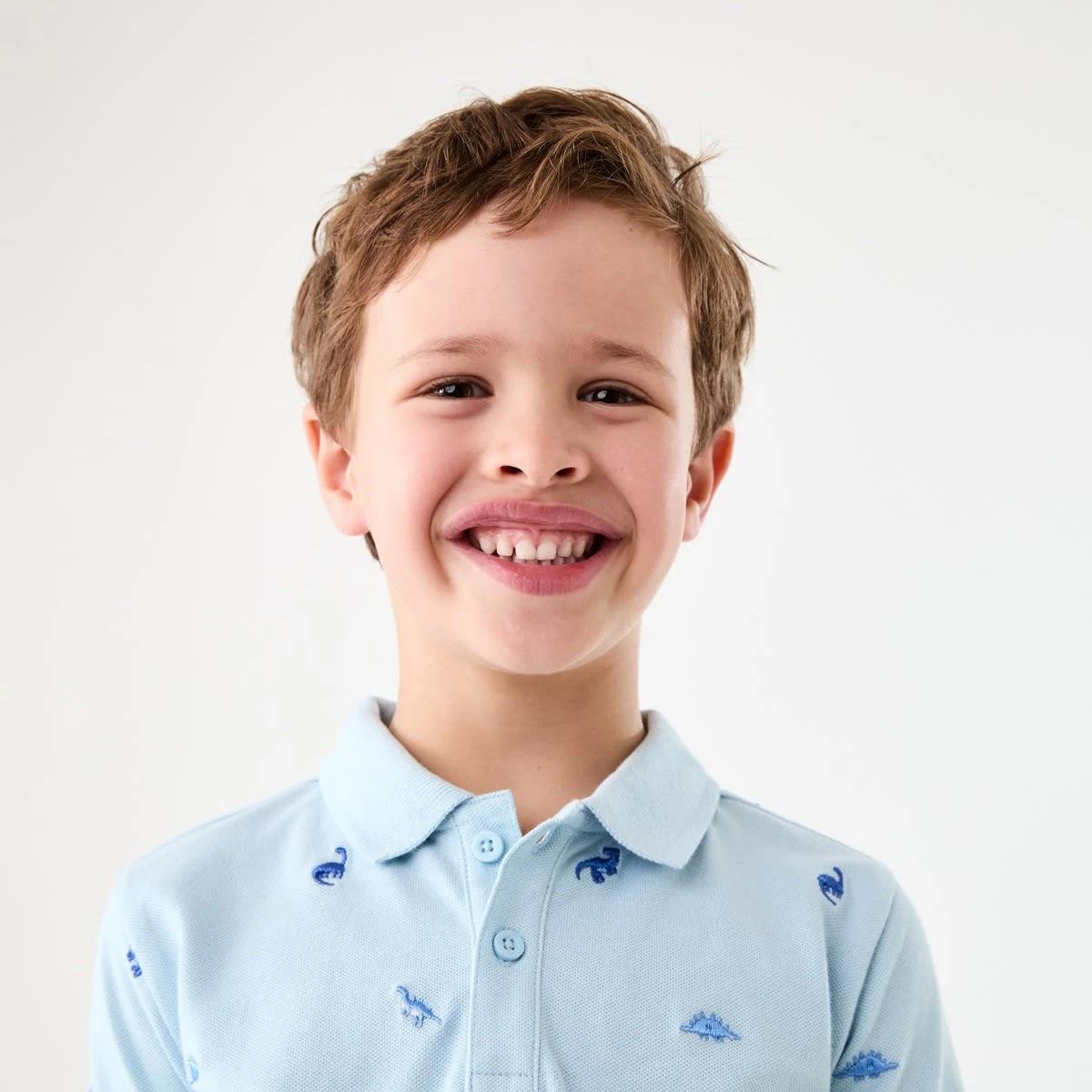 3 Embroidery Polo T-shirt MINI DINO BLUE, 3 of 6