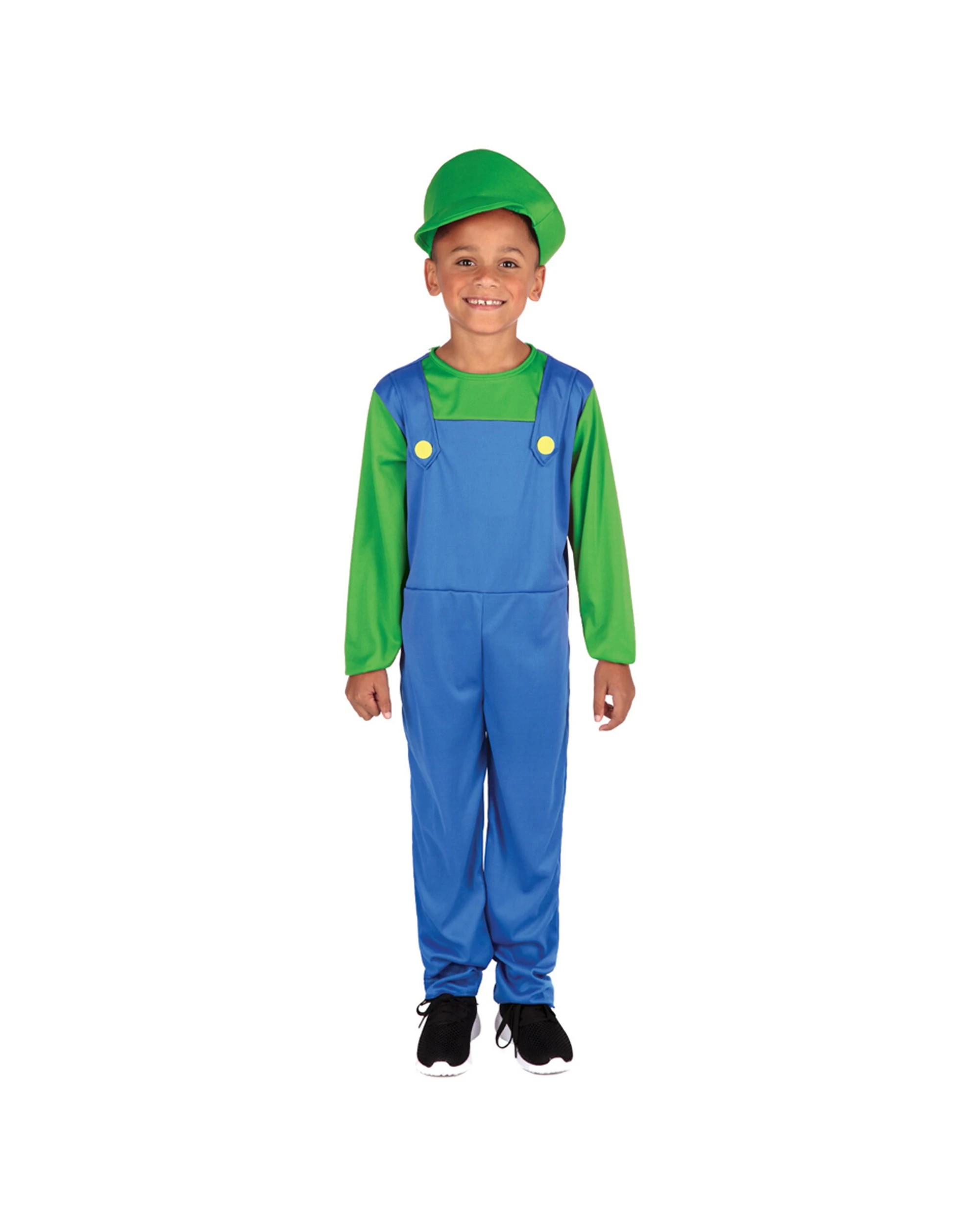 1 Rubies Plumber Boy Jumpsuit Costume With Cap L - Green, 1 of 3