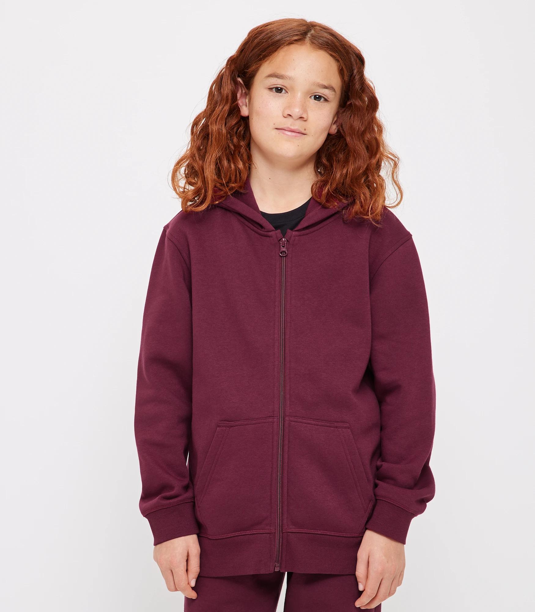 1 Target School Zip Thru Fleece Hoodie BURGUNDY, 1 of 6