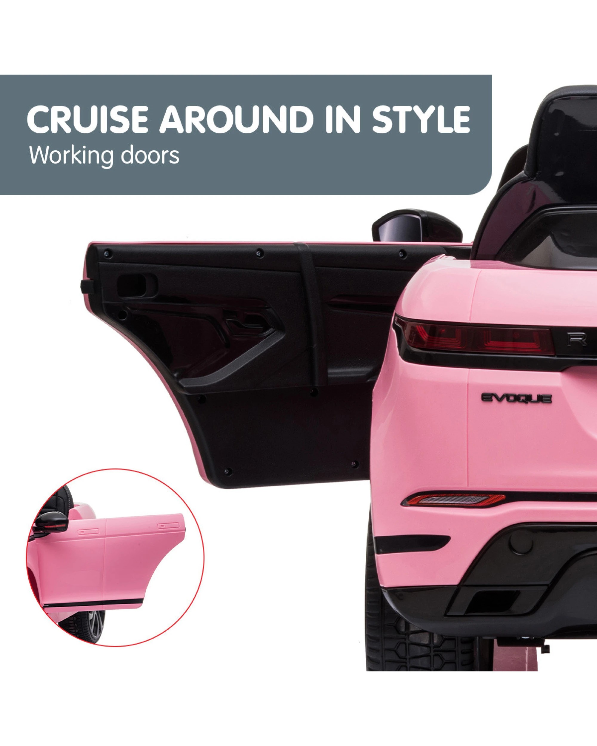 4 Kahuna Land Rover Licensed Kids Electric Ride On Car Remote Control - Pink, 4 of 10