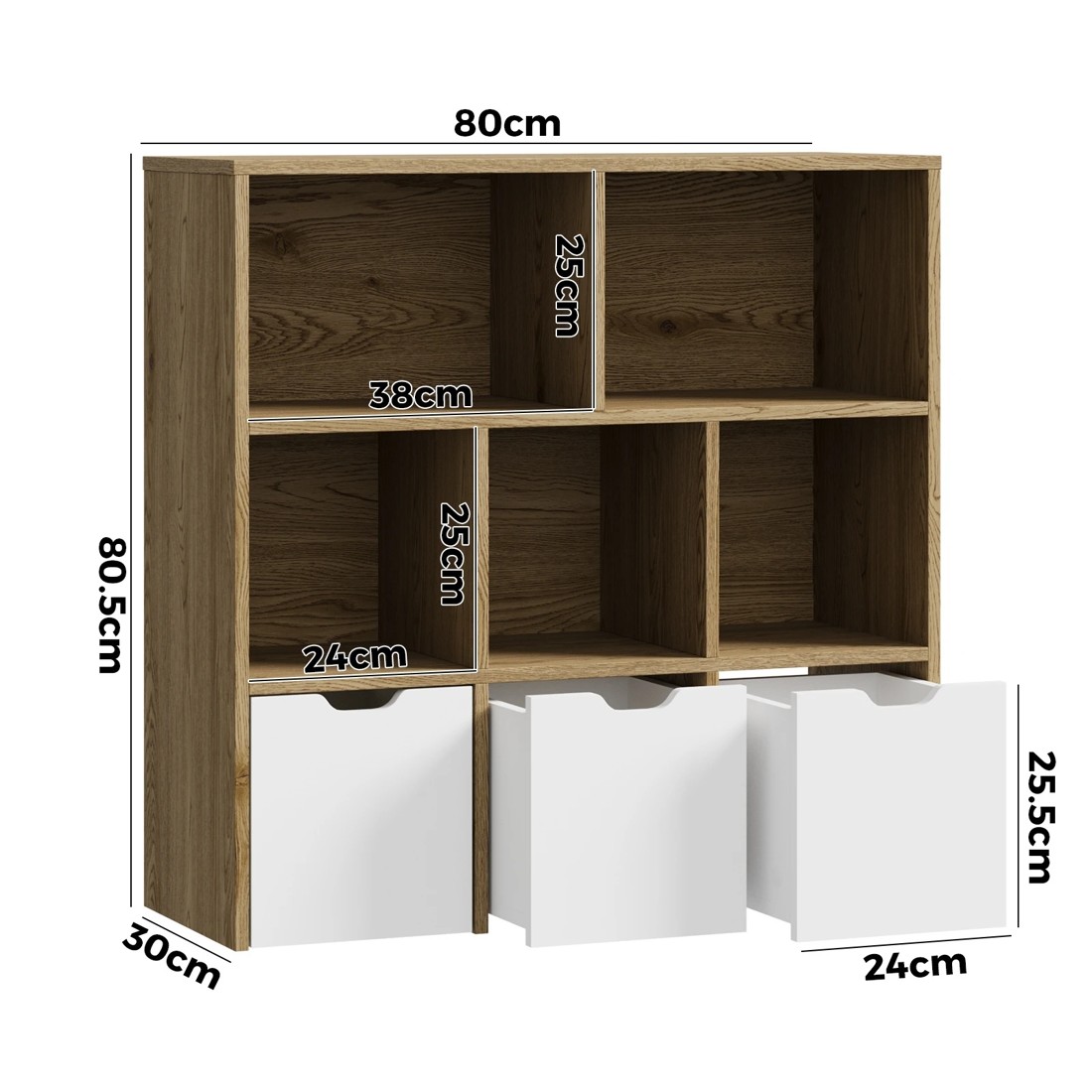 4 Oikiture Kids Bookcase Toy Organiser Cabinet With Removable Box Storage
 - Multi, 4 of 10
