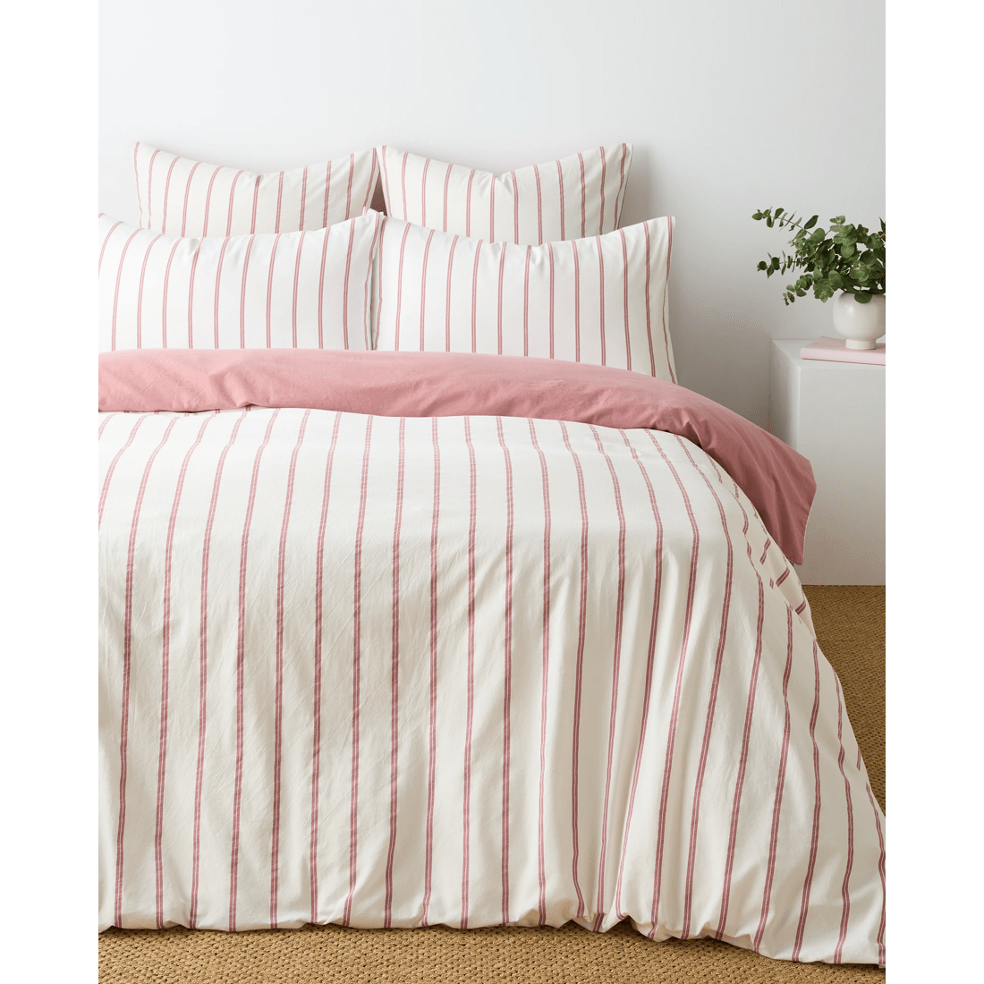 2 Arlo Stonewash Stripe Quilt Cover Set
 - King Bed
 - Pink, 2 of 6