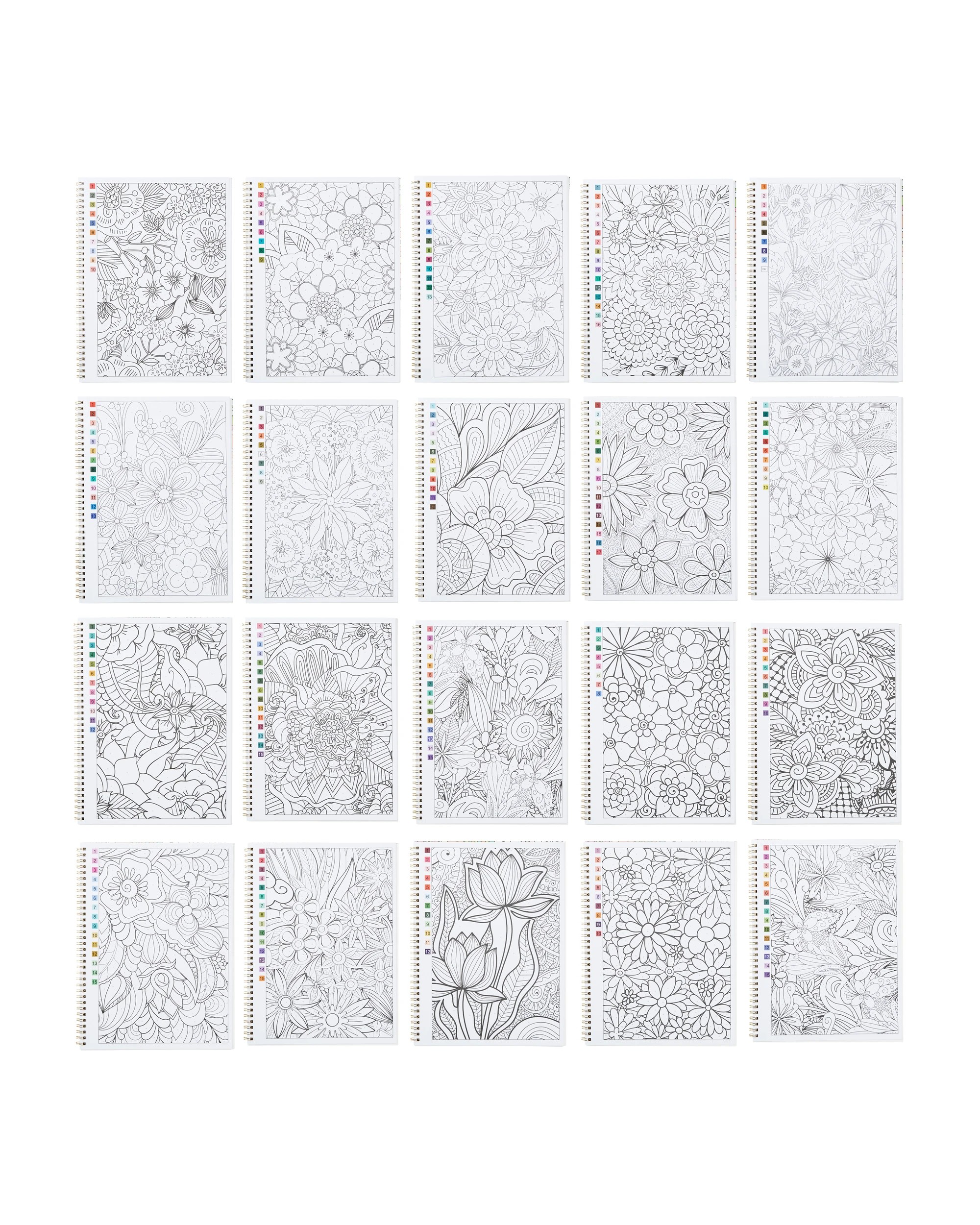3 Colour by Number Set - Flowers, 3 of 7