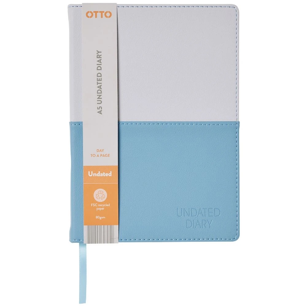 2 Otto A5 Day to Page Two-tone Undated Diary 192 page Blue, 2 of 7