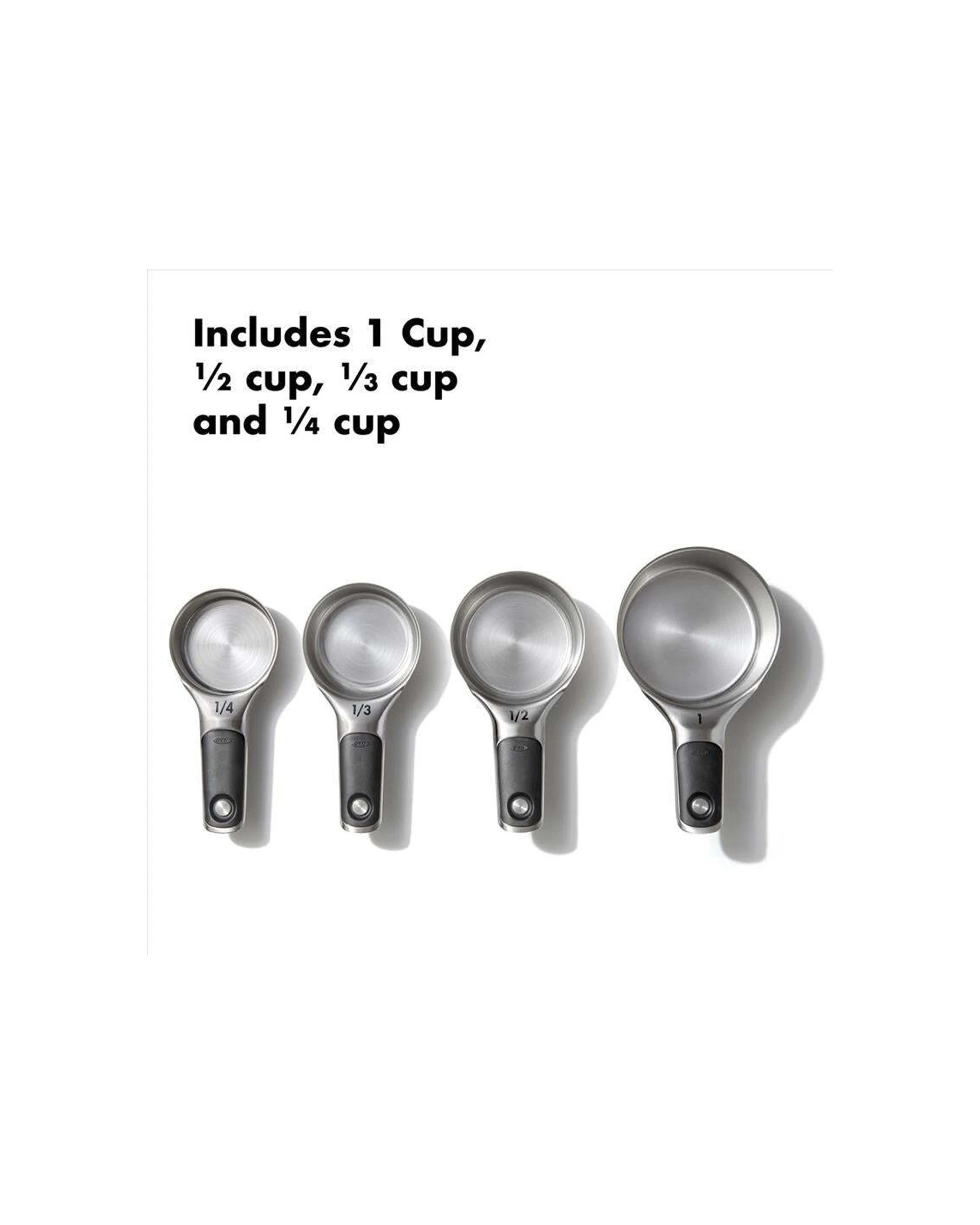 3 Oxo 4pc Good Grips Stainless Steel Measuring Cup Set Magnetic Handles - Silver, 3 of 3