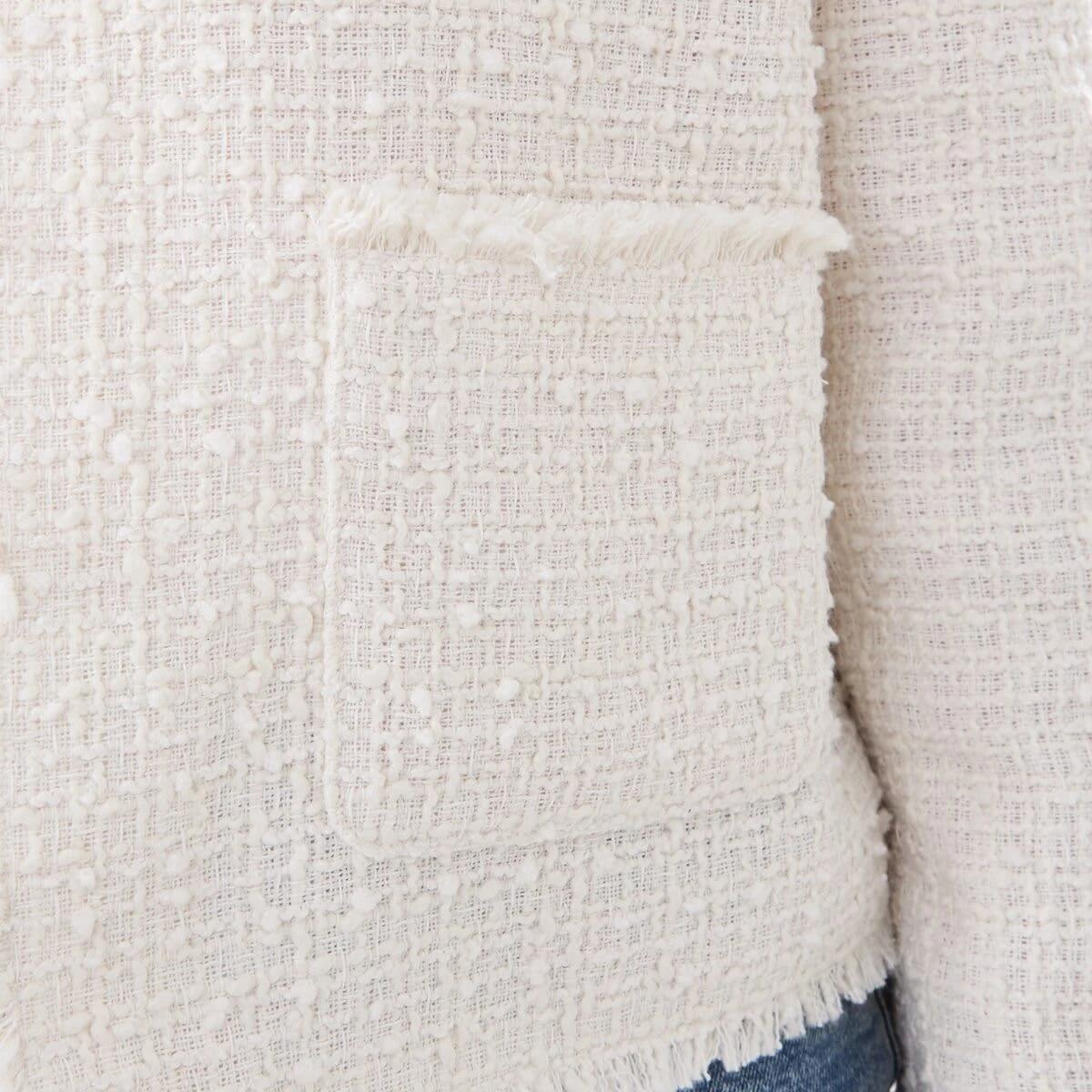 6 Fringed Boucle Jacket SNOW WHITE, 6 of 6