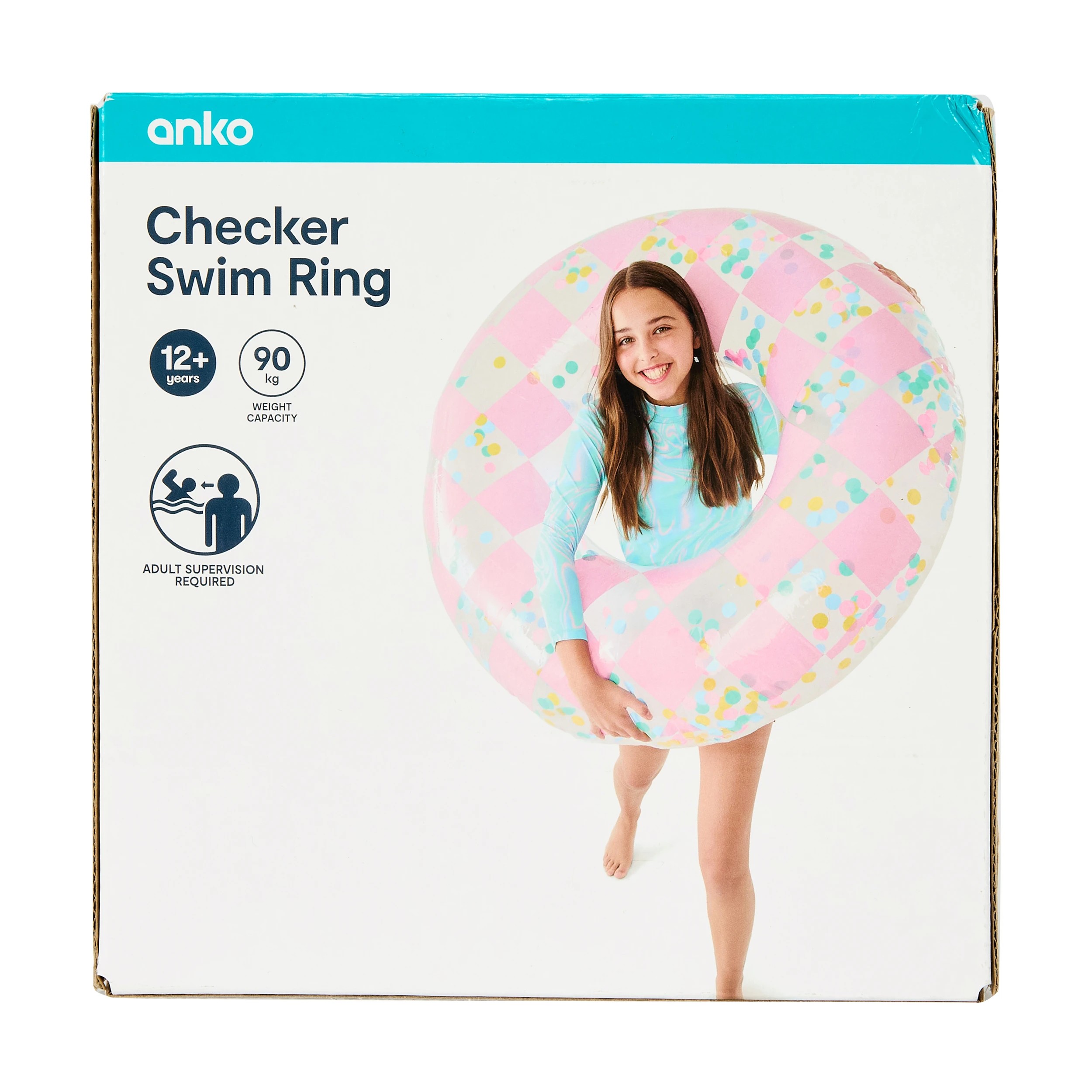 8 Inflatable Checker Swim Ring, 8 of 9