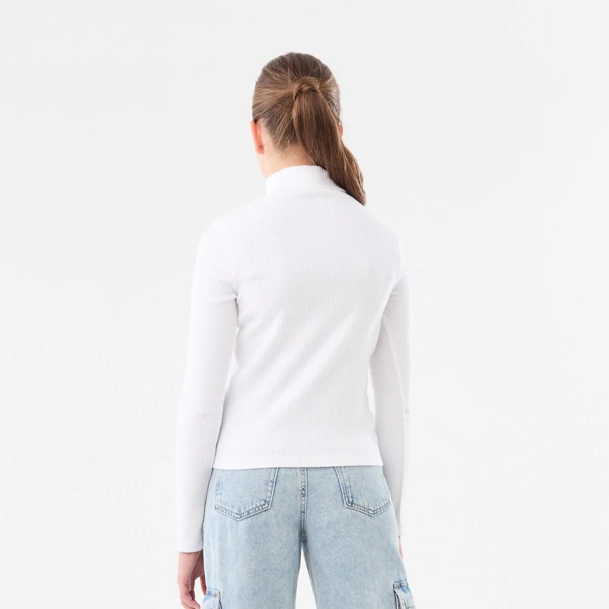 2 Long Sleeve Rib Skivvy Top White, 2 of 8