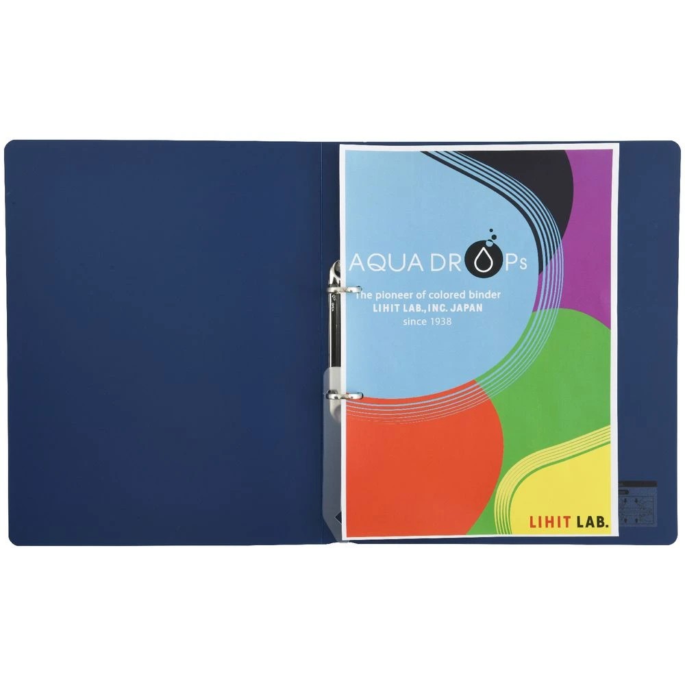4 Aqua Drops A4 Twist Binder 2-O 18mm Vivid Navy, 4 of 4
