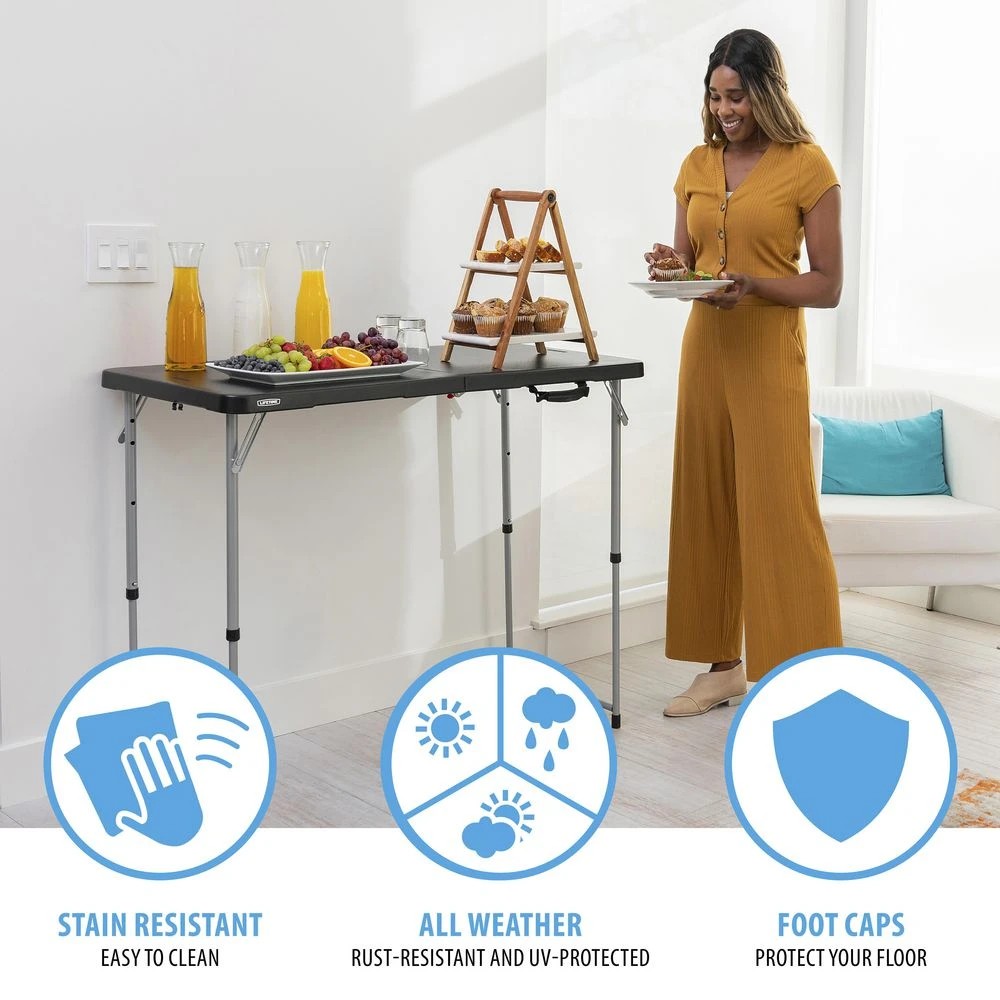 8 Lifetime Light Commercial 4 Foot Bi-fold Table Desks, Tables and Returns, 8 of 10