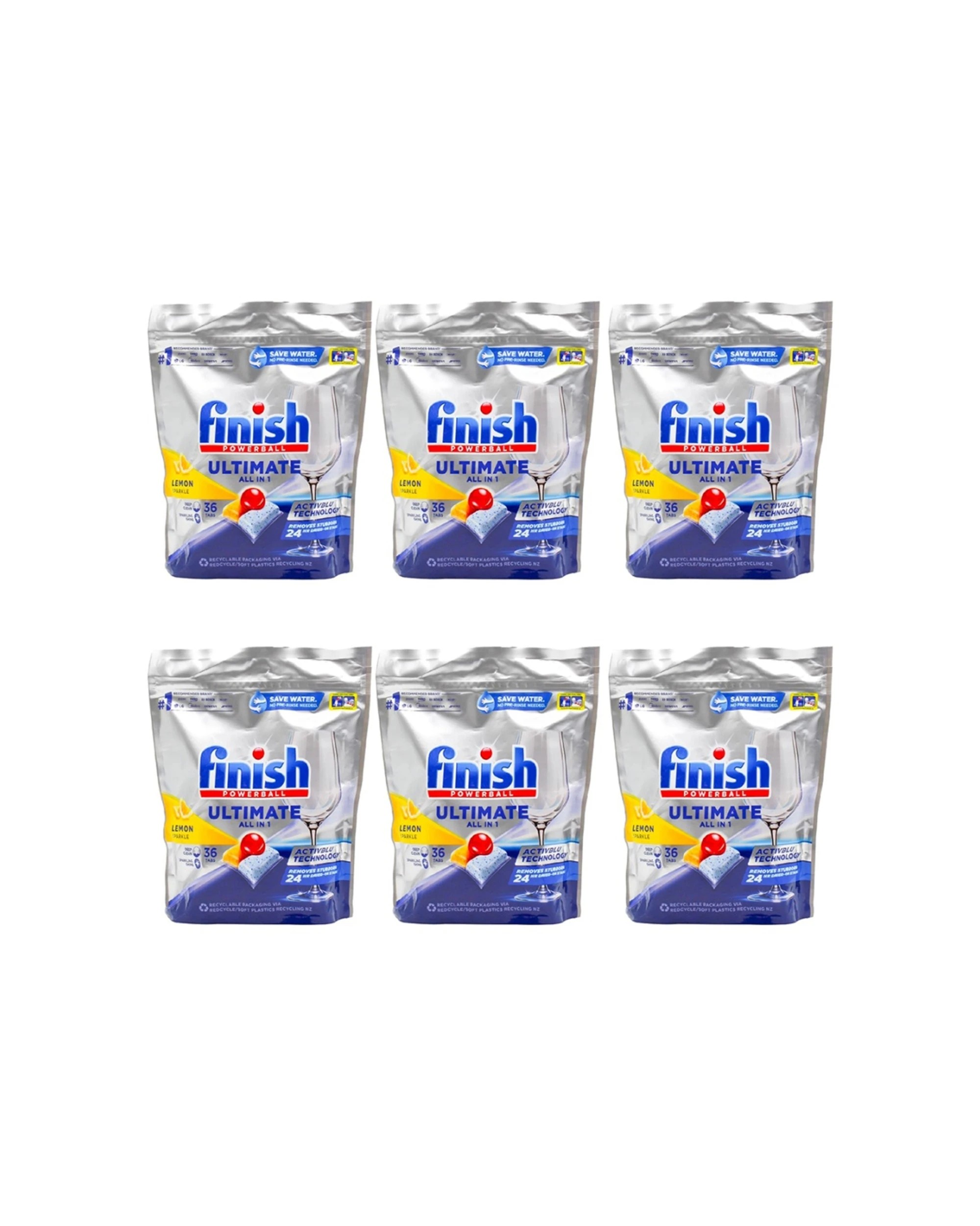 1 Finish 216pc Ultimate All In One Dishwasher Tablets Lemon Sparkle Resealable, 1 of 3