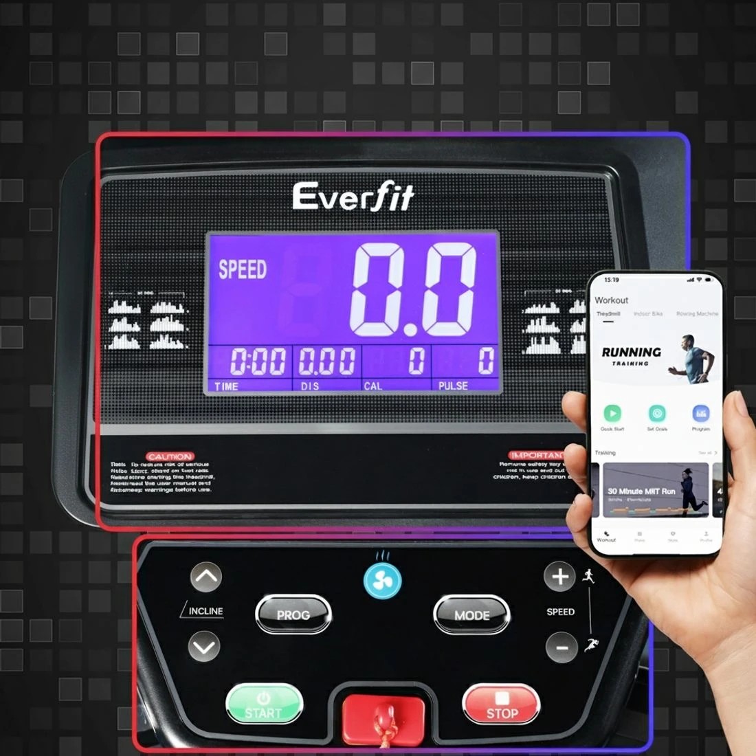 5 Everfit Treadmill Electric Home Gym Fitness Exercise Machine w/ Sit Up Bar - Black, 5 of 6