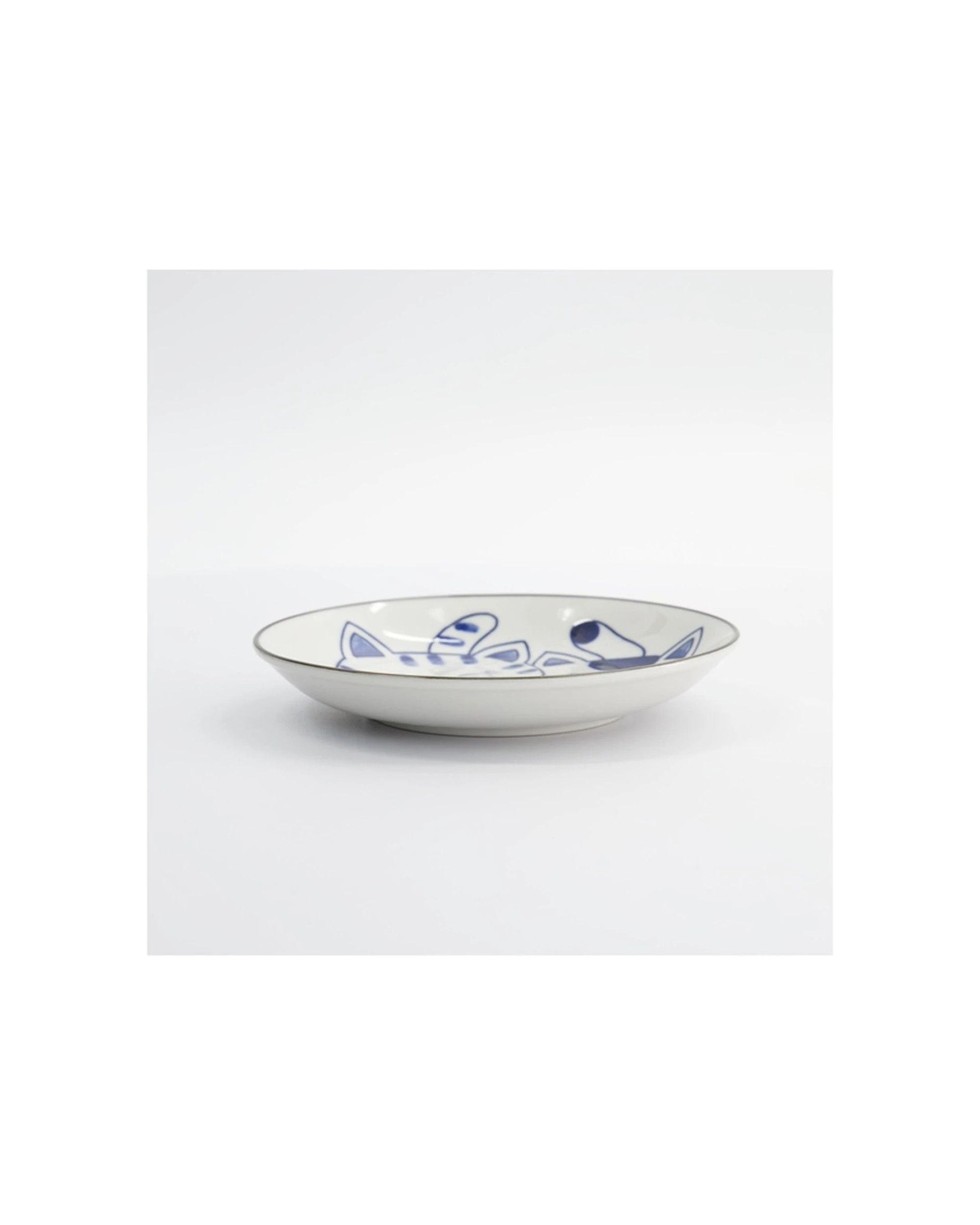 3 Tokyo Design Kawaii Neko Plate 16.5cm Twin Cat Porcelain Microwave Safe - Blue, 3 of 3